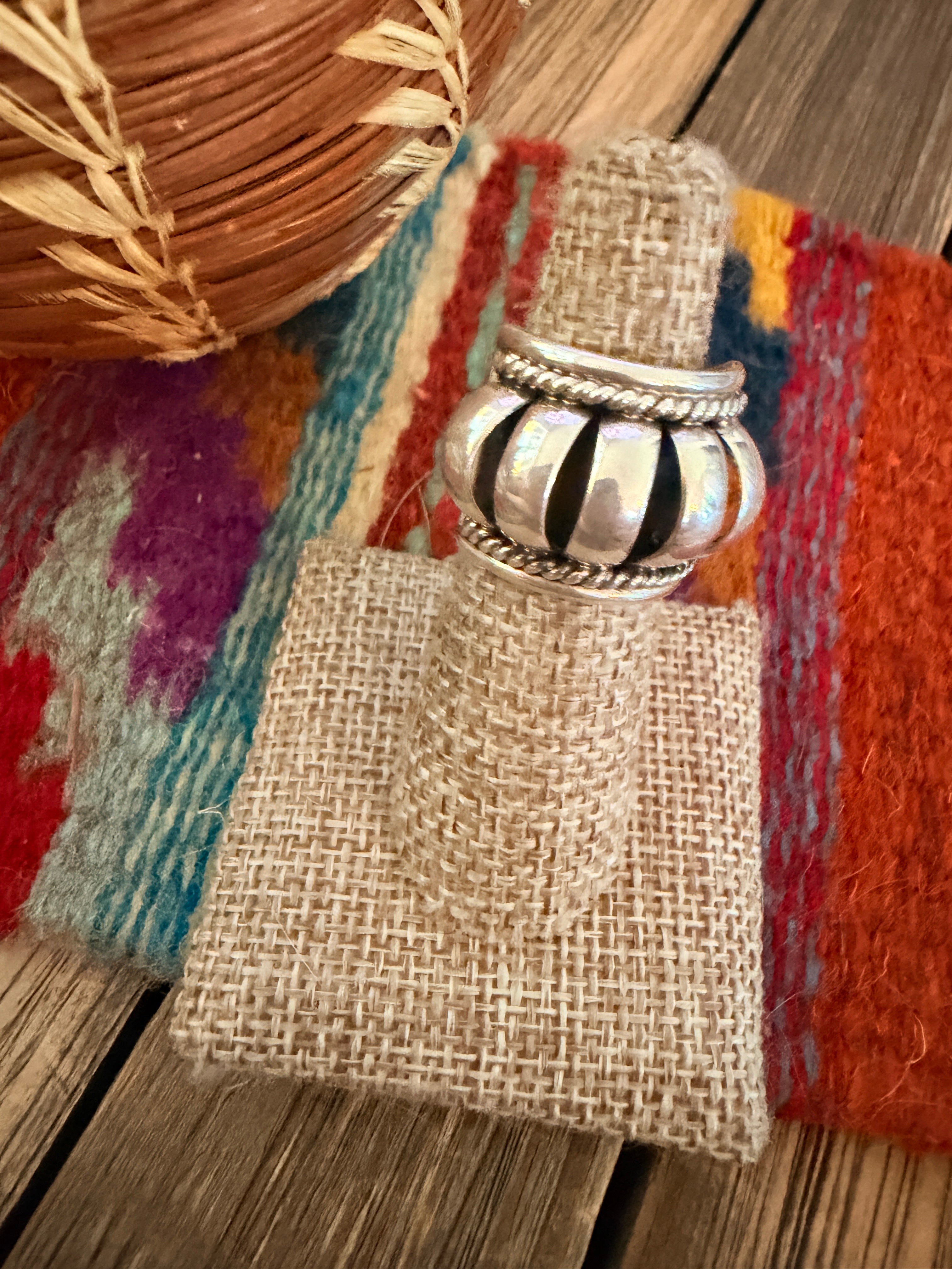 Old Pawn Handcrafted Rolled Sterling Silver Band Ring Size 6