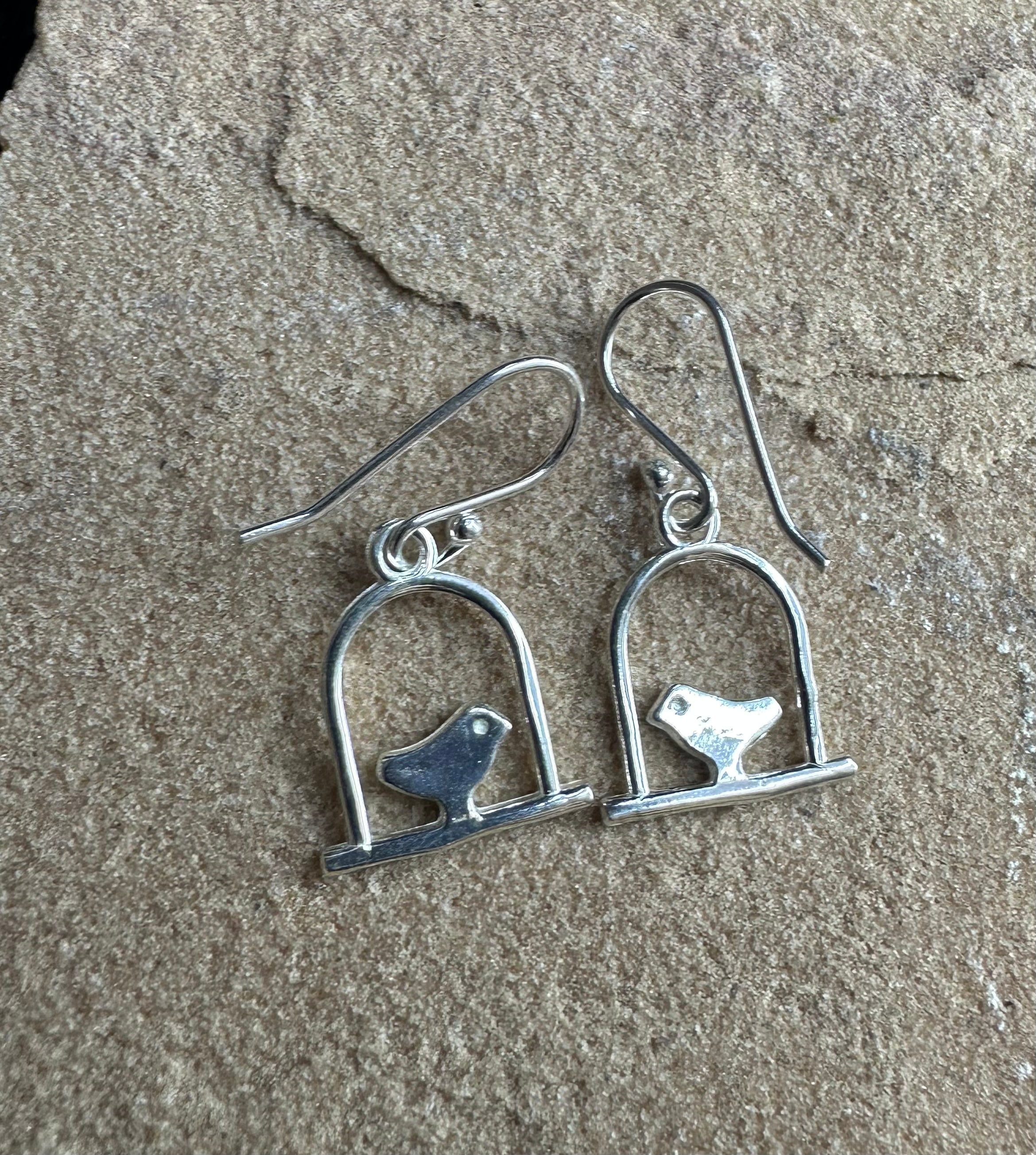 Swinging Bird Silhouette Earrings
