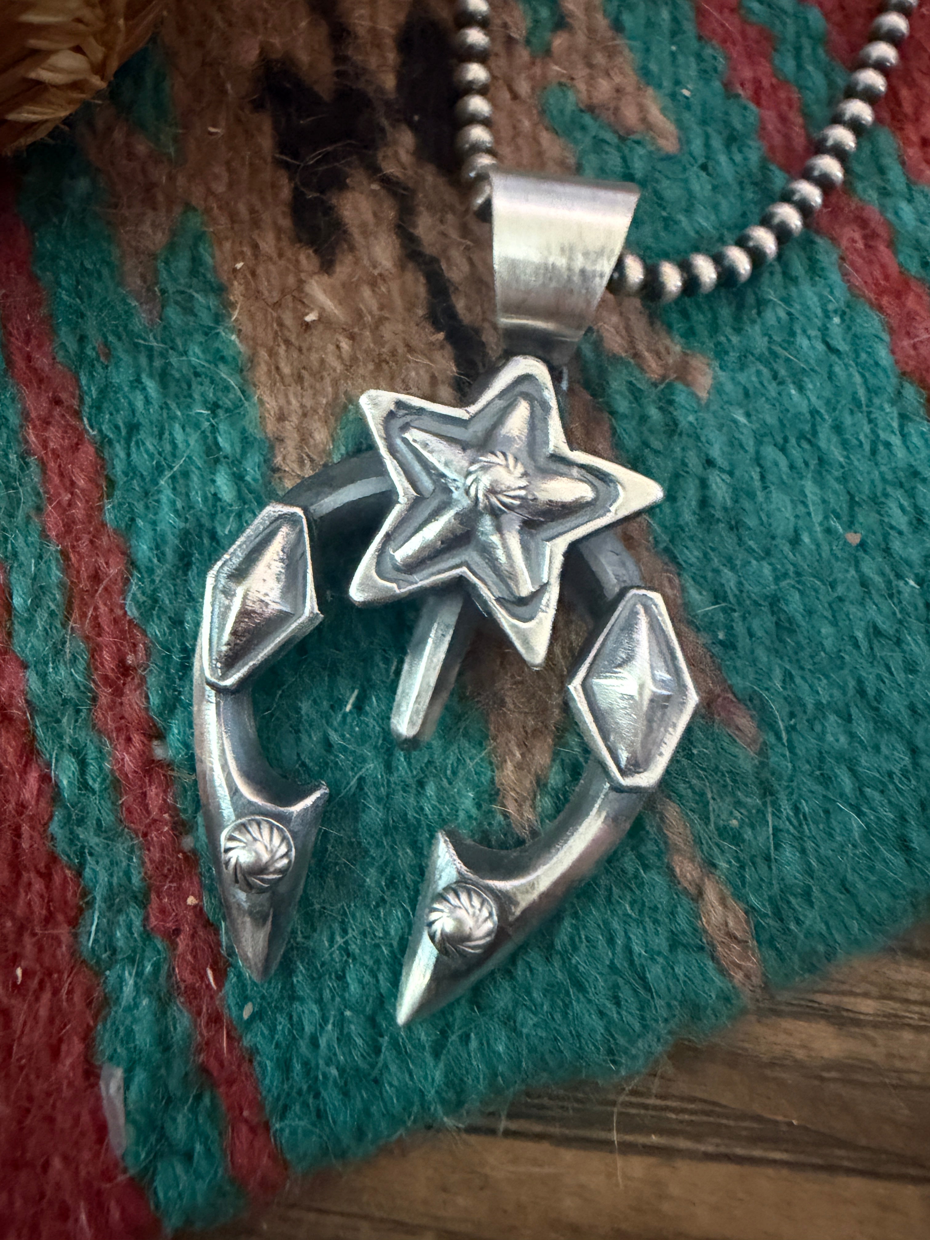 Handcrafted Sterling Silver Star Naja Pendant by Chimney Butte