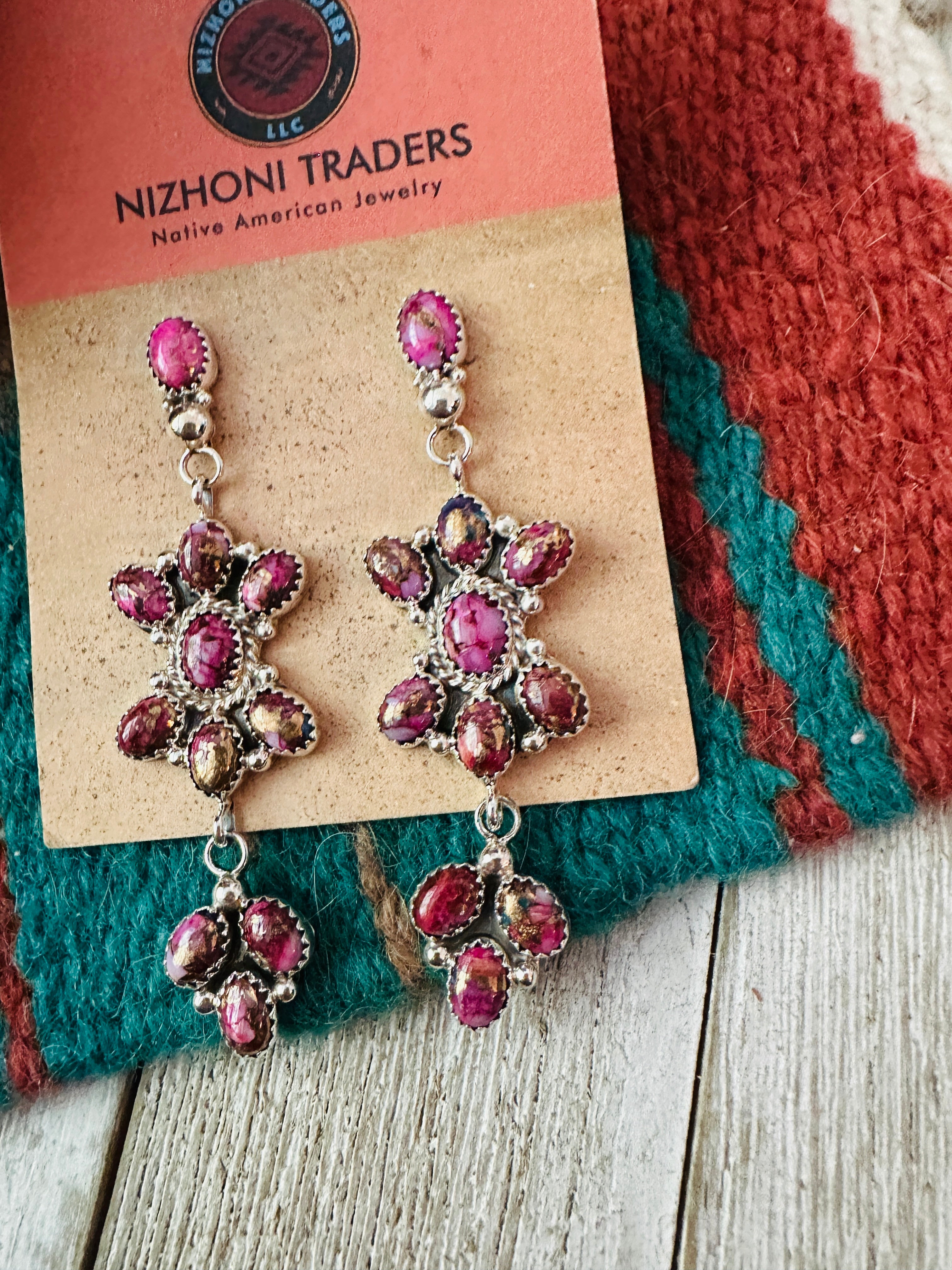 Handcrafted Pink Dream Mojave & Sterling Silver Dangle Earrings