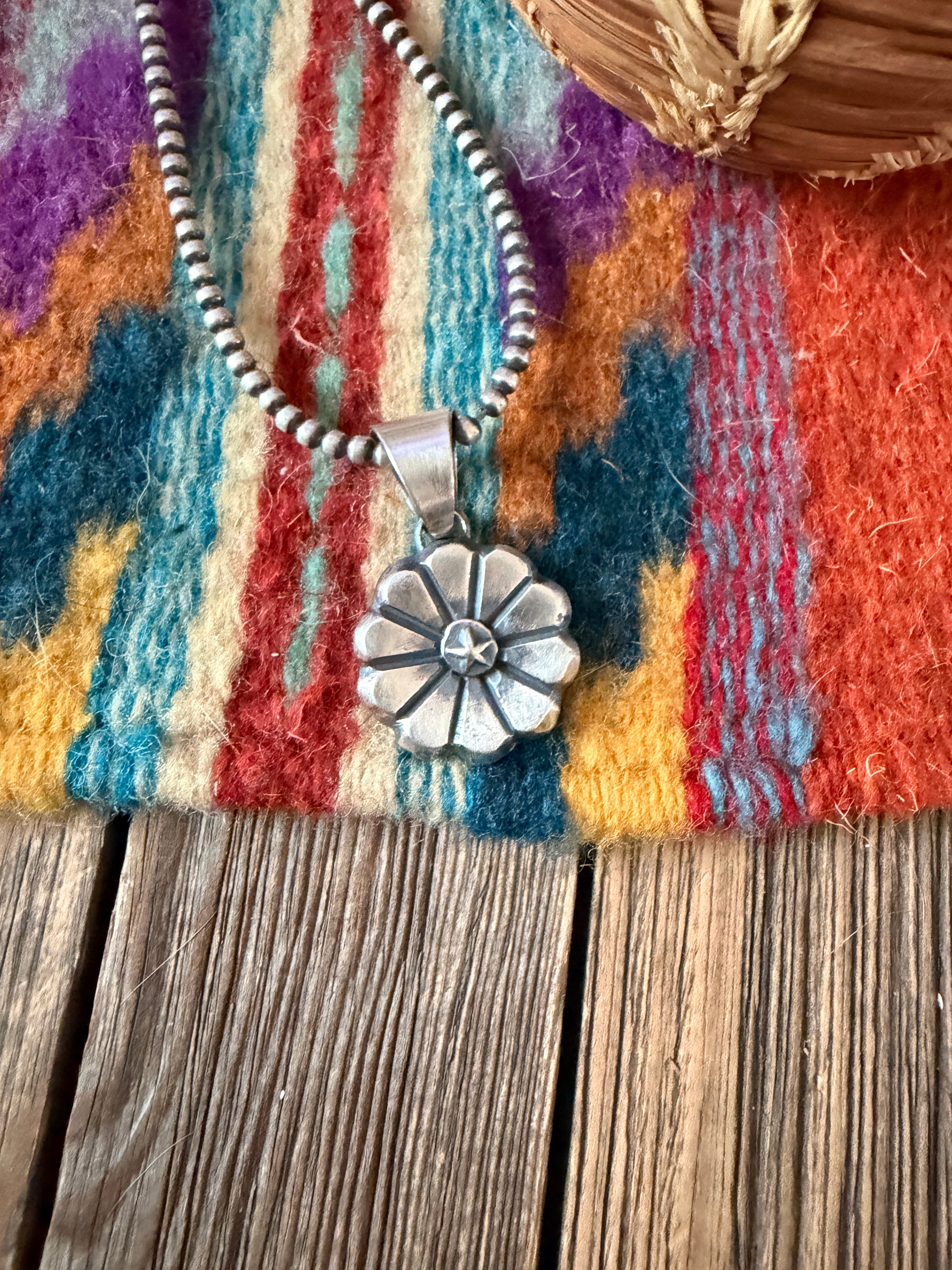 Handcrafted Sterling Silver Flower Pendant by Chimney Butte