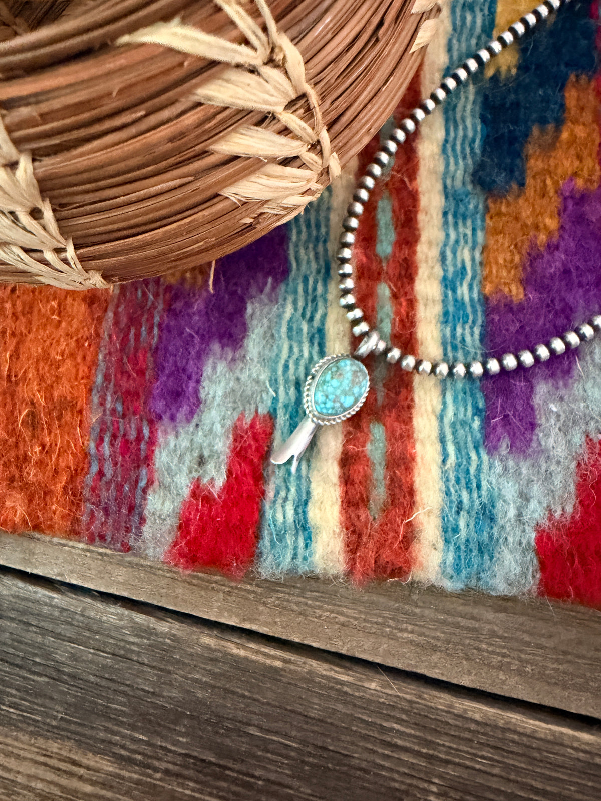 Handcrafted Sterling Silver & Turquoise Blossom Pendant
