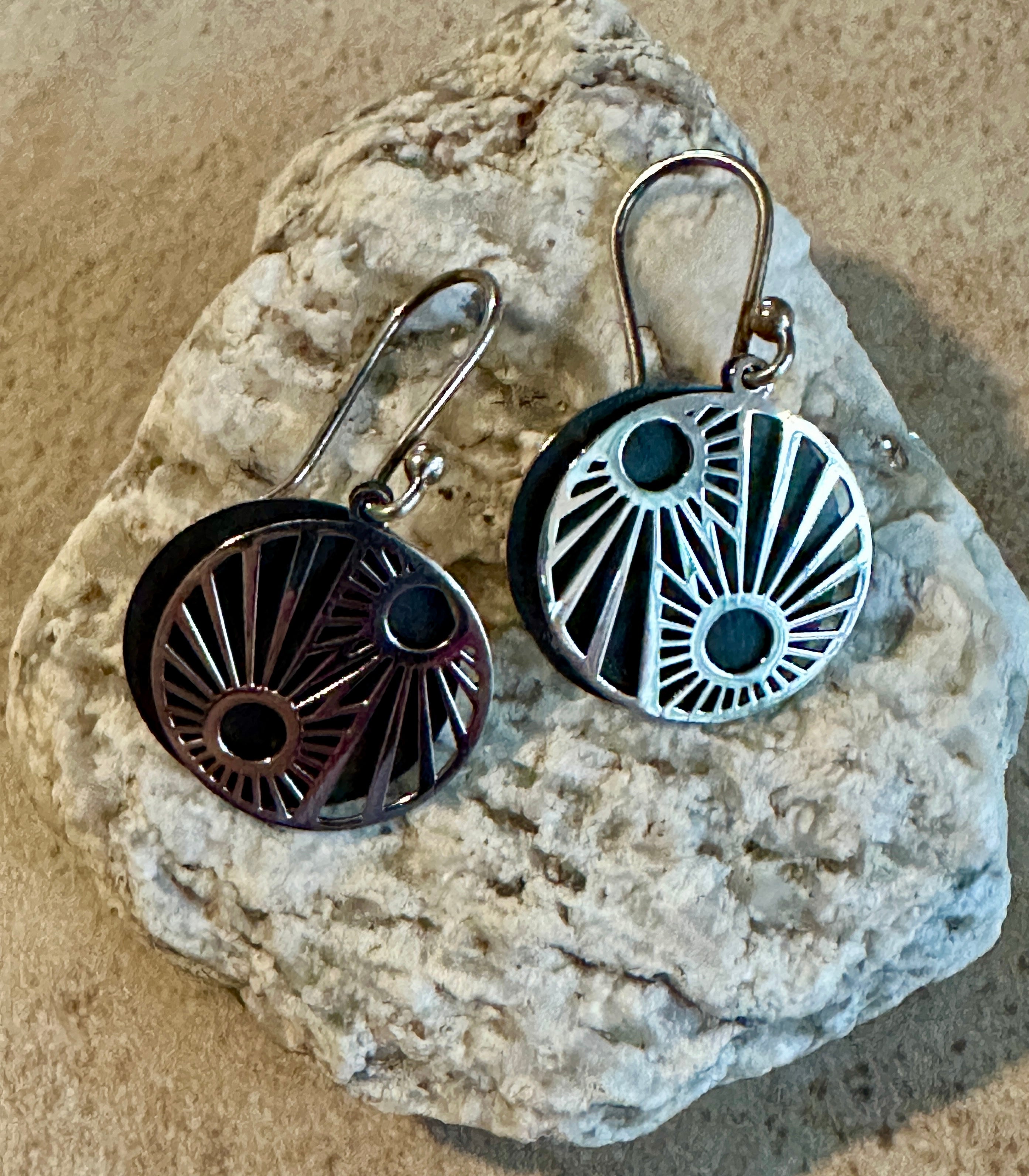 Oxidized Sunrise Earrings