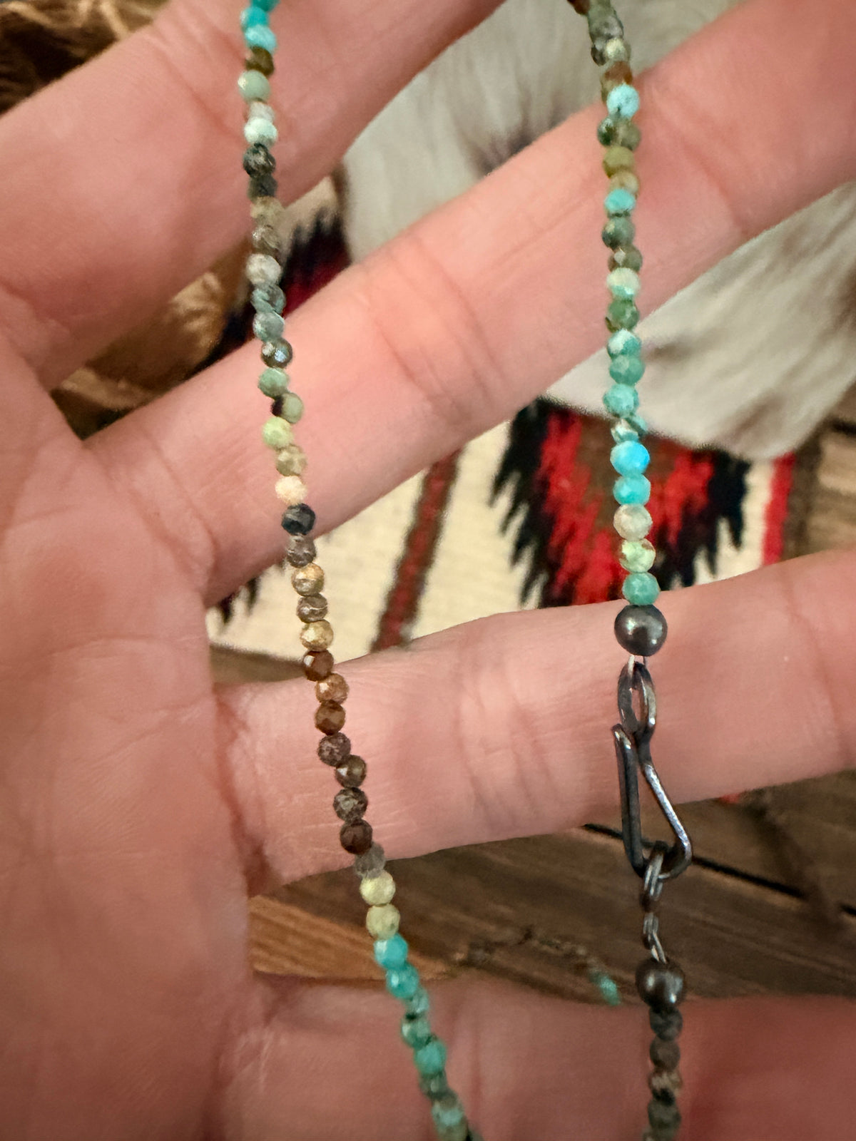 Handcrafted Turquoise 16” Beaded Necklace