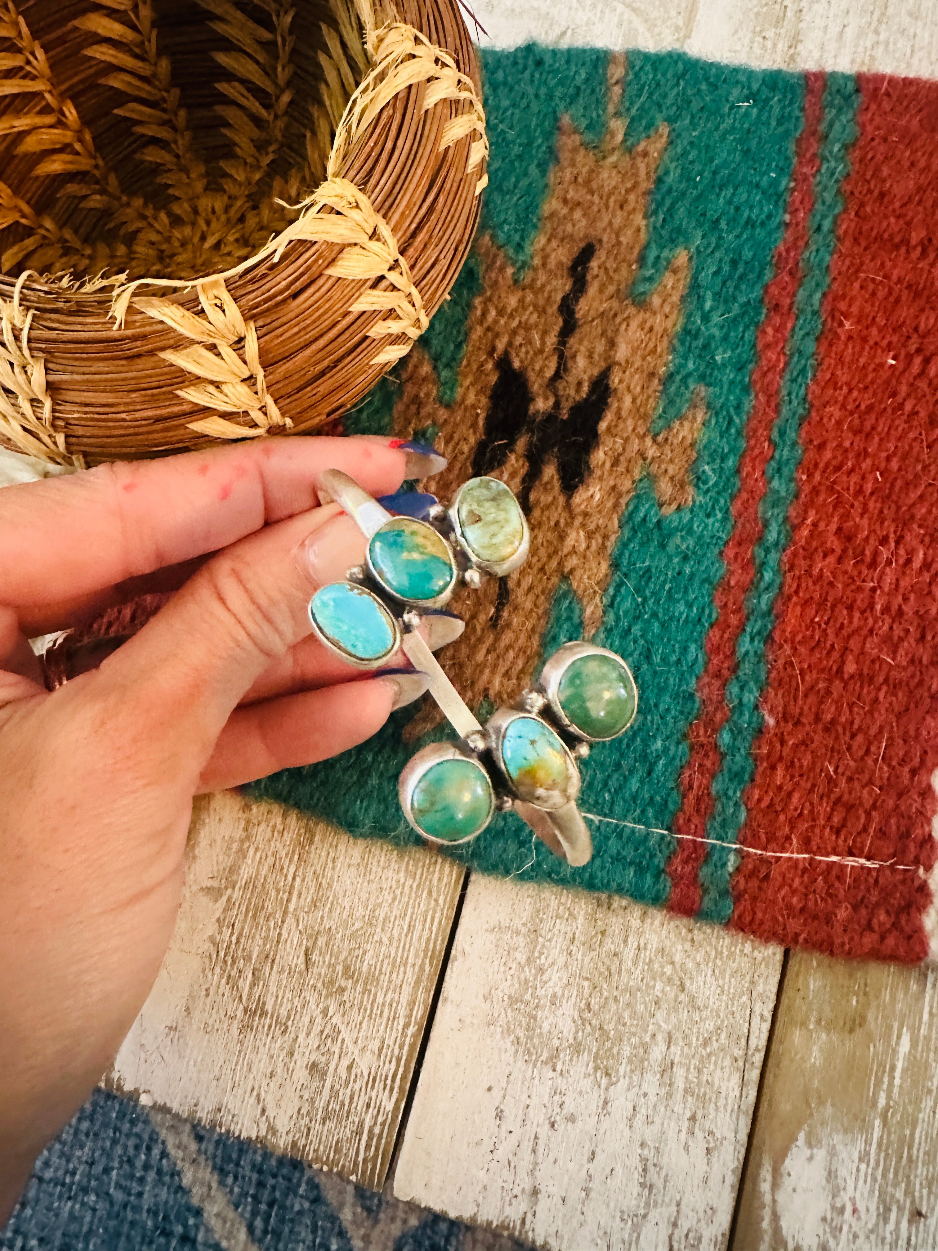 Handcrafted Turquoise & Sterling Silver Floating Cuff Bracelet