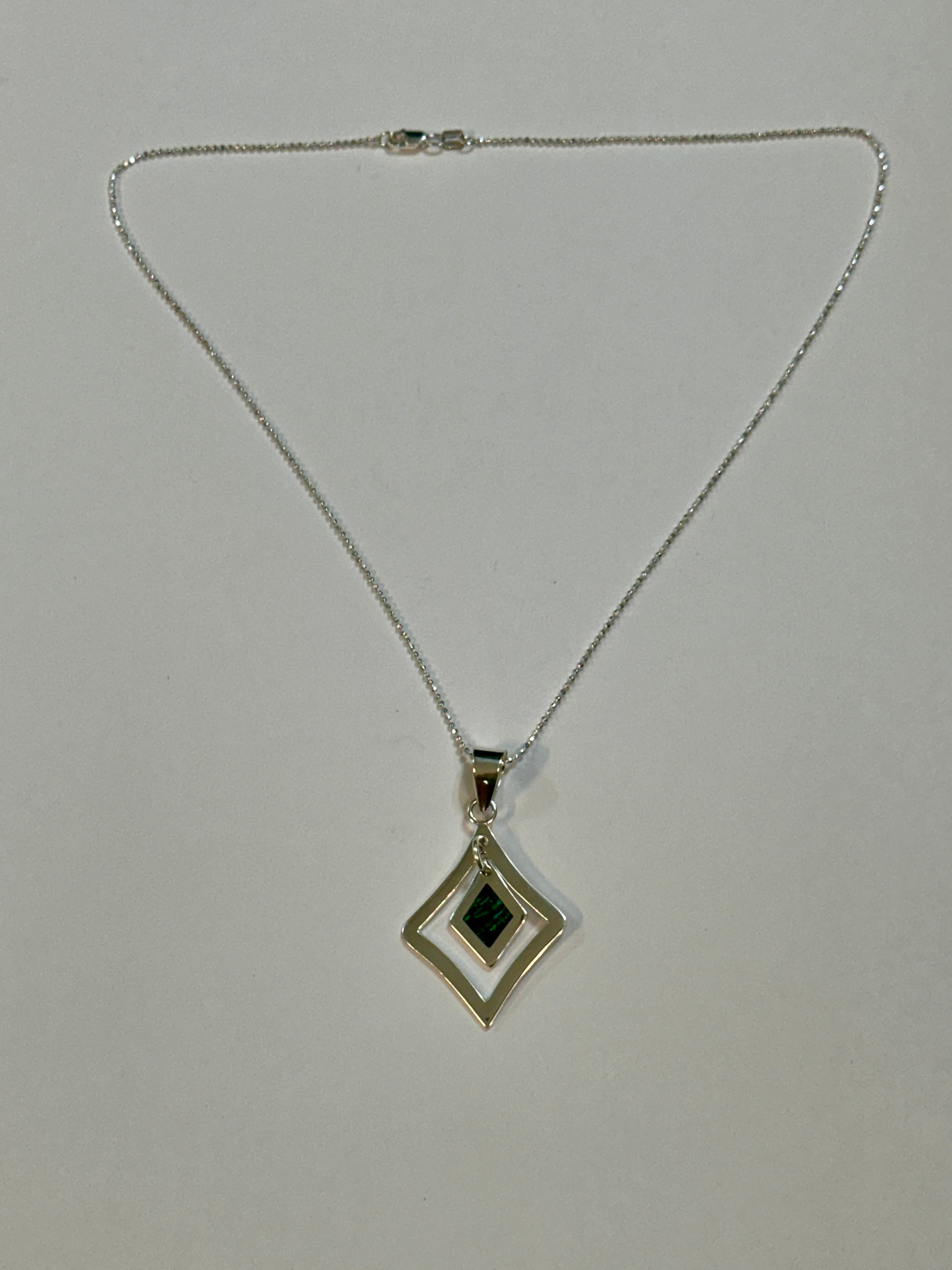 Emerald Green Opal Inlay Pendant