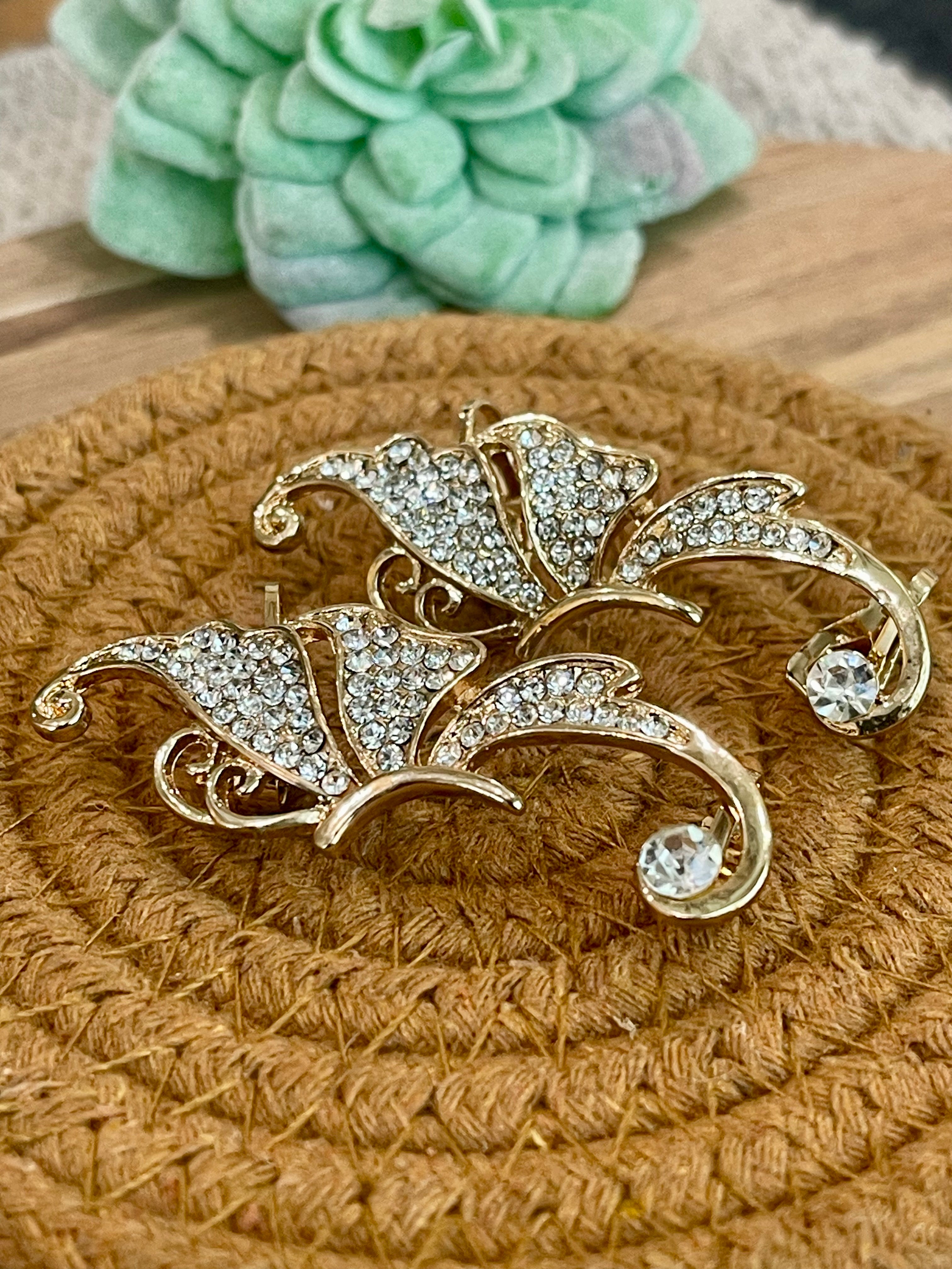 Vintage Gold Plated Clip On Earrings