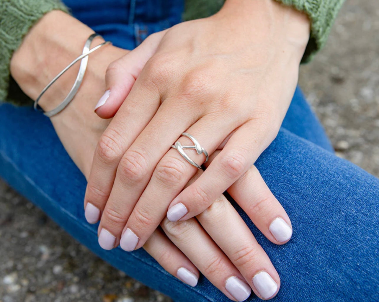 Dainty Two Strand Sterling Silver Ring