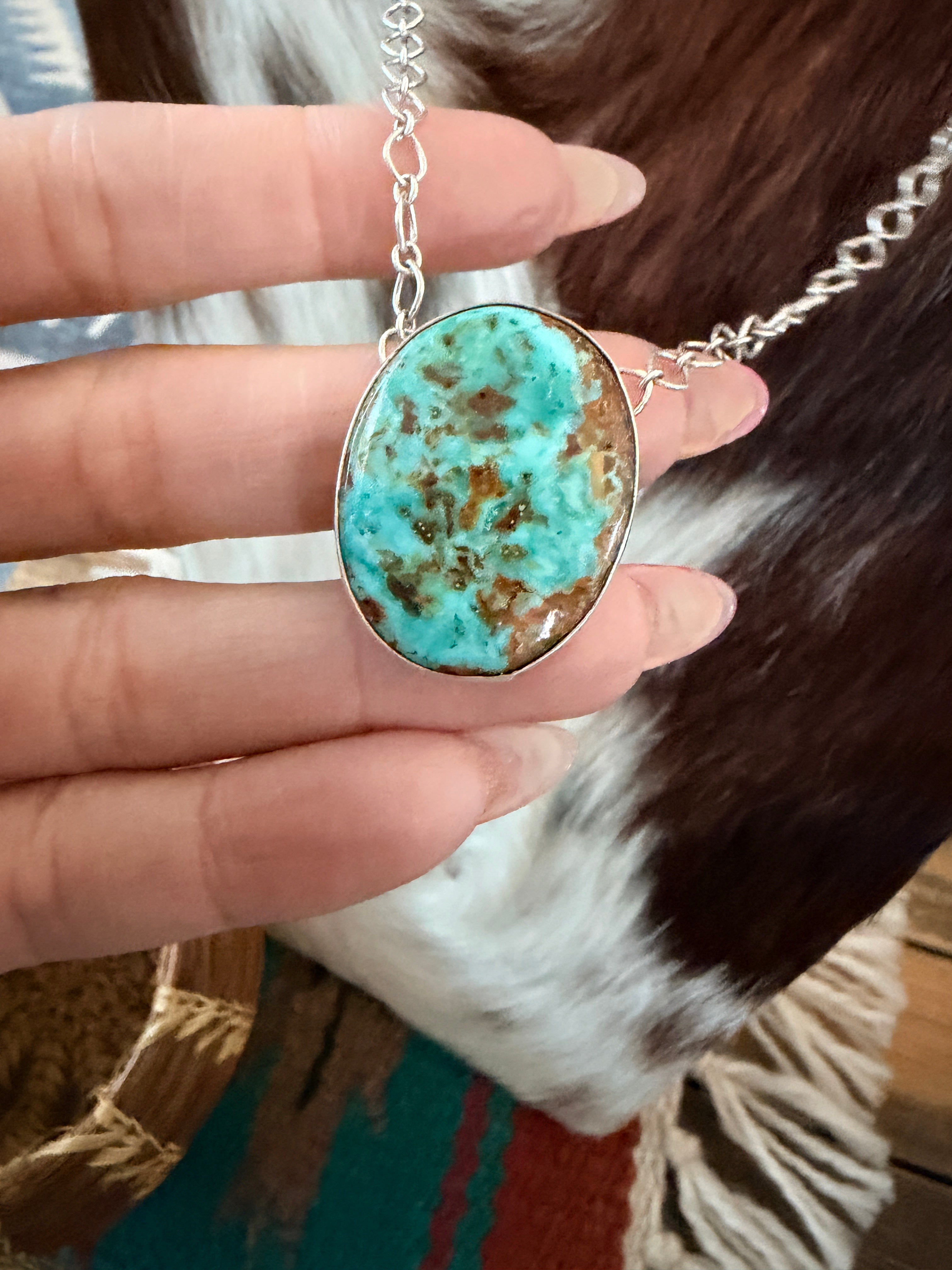 Handcrafted Turquoise & Sterling Silver Necklace