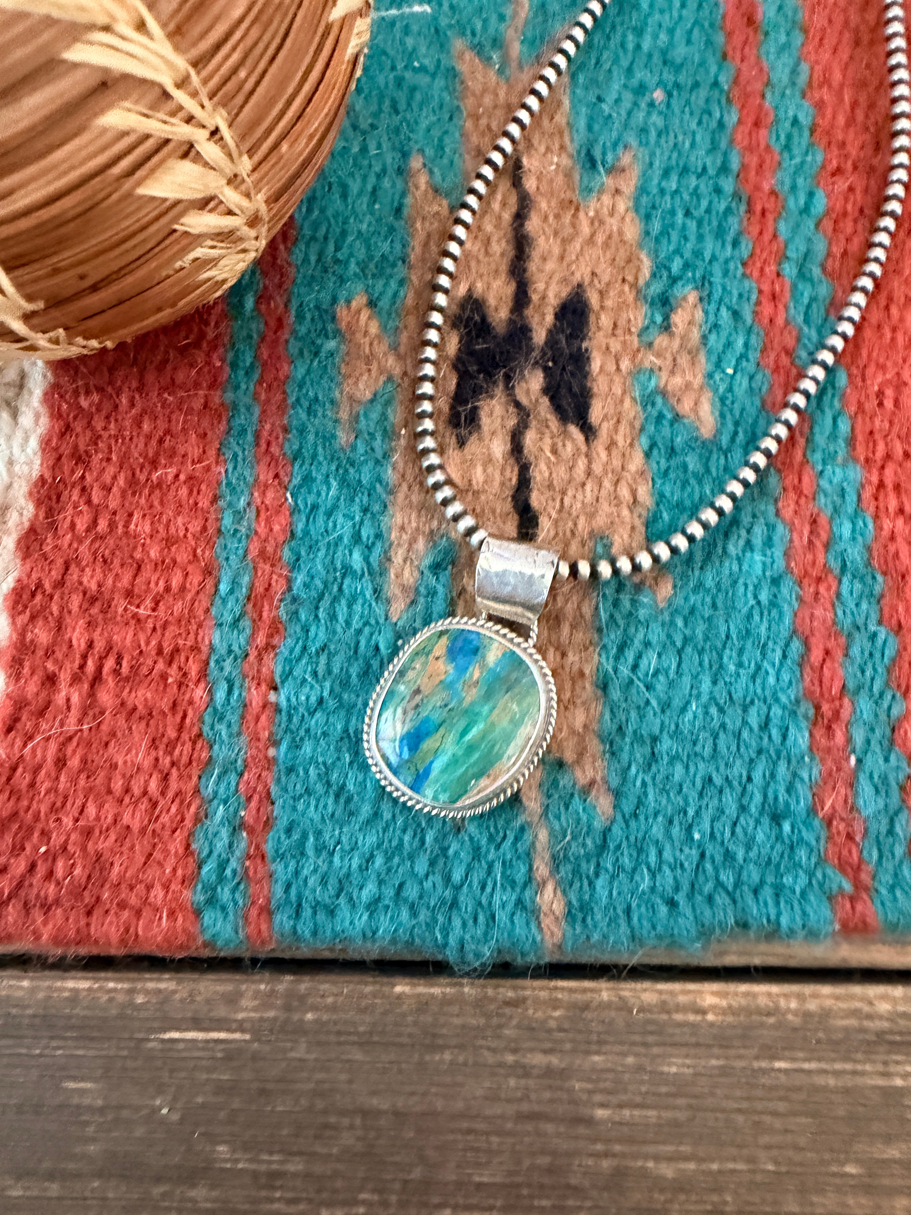 Handmade Sterling Silver & Peruvian Opal Pendant