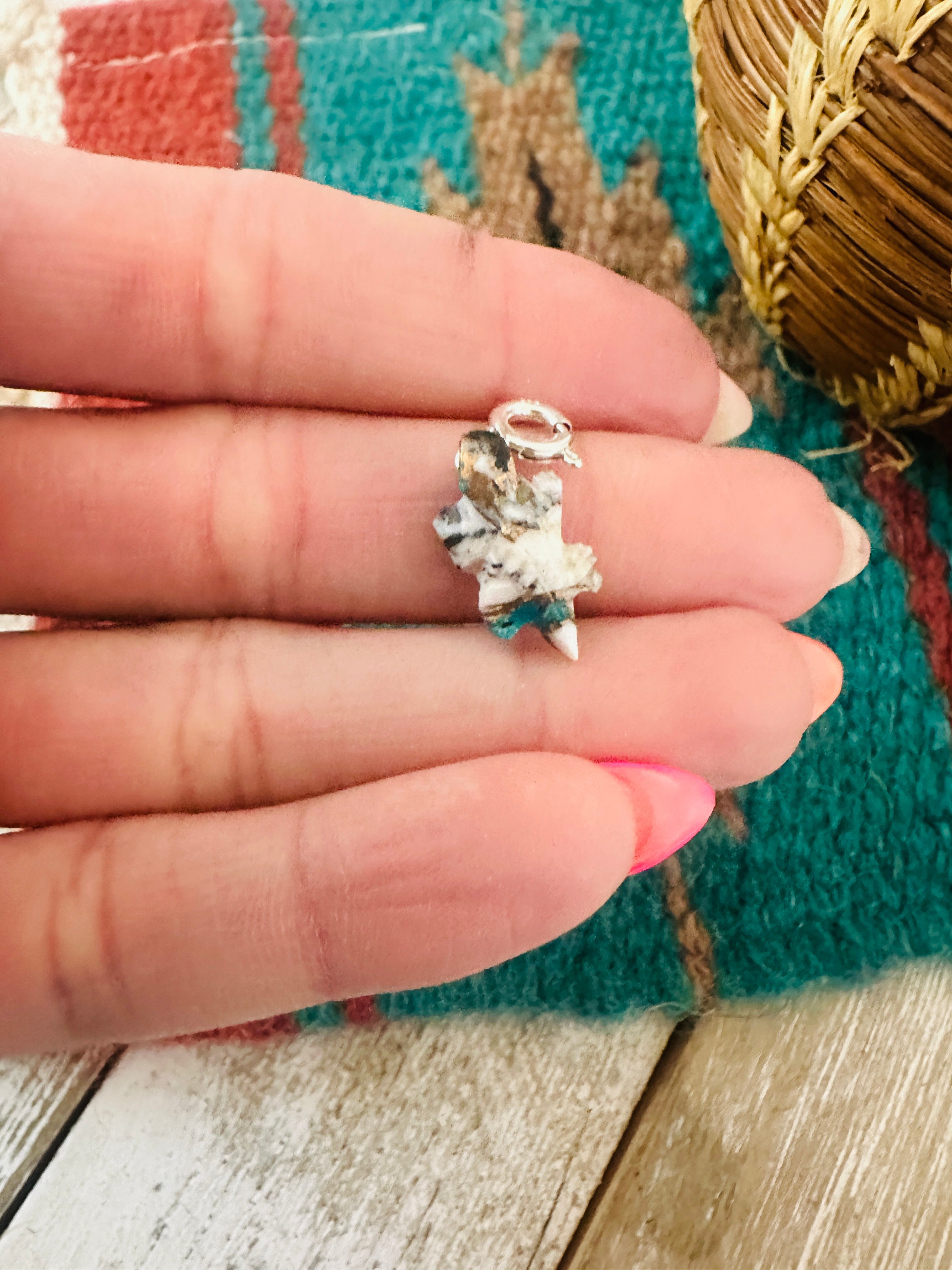 Handcrafted & Hand Carved Blue Mojave Lizard Charm