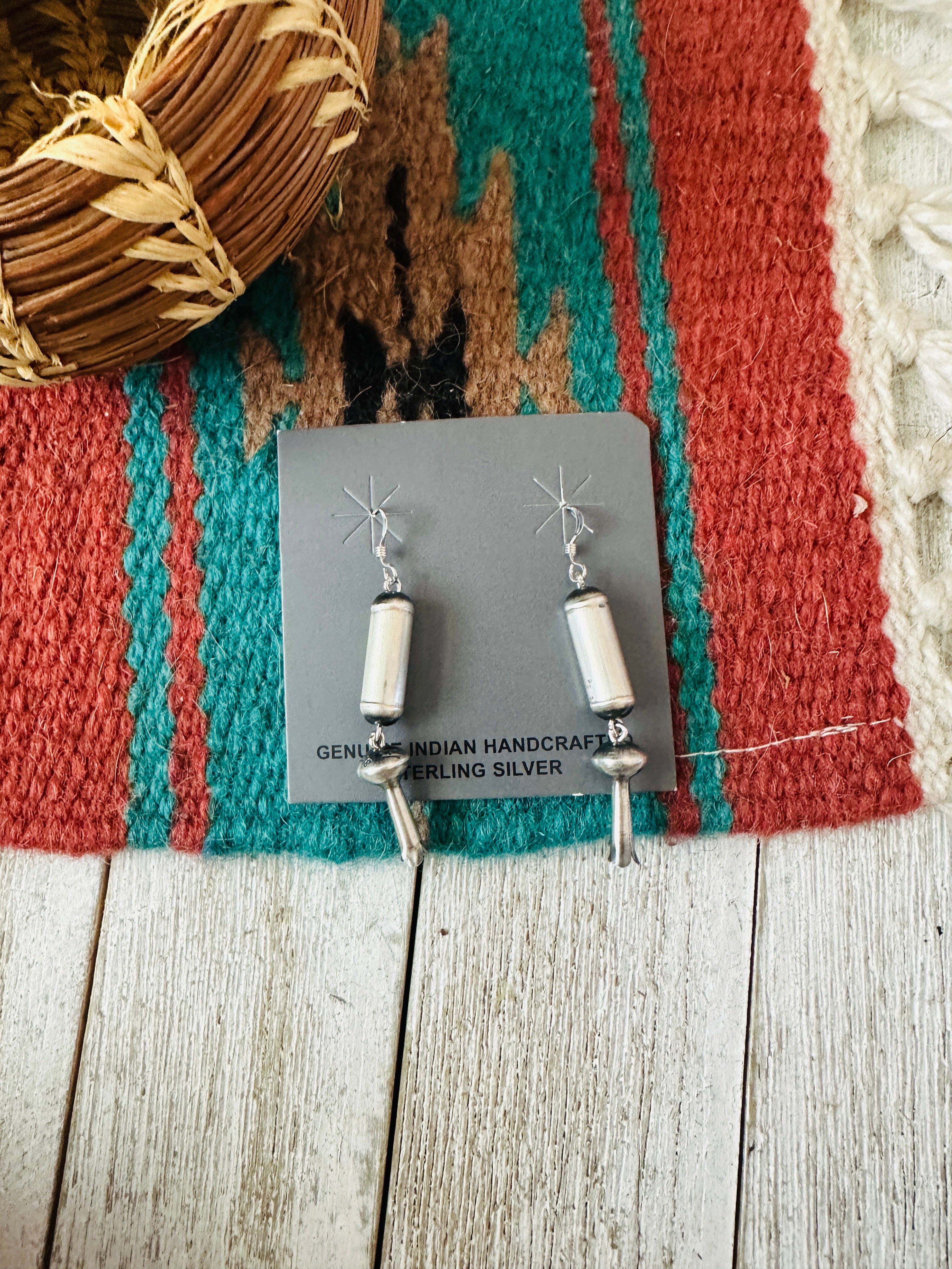 Handcrafted Sterling Silver Pearl Blossom Dangle Earrings