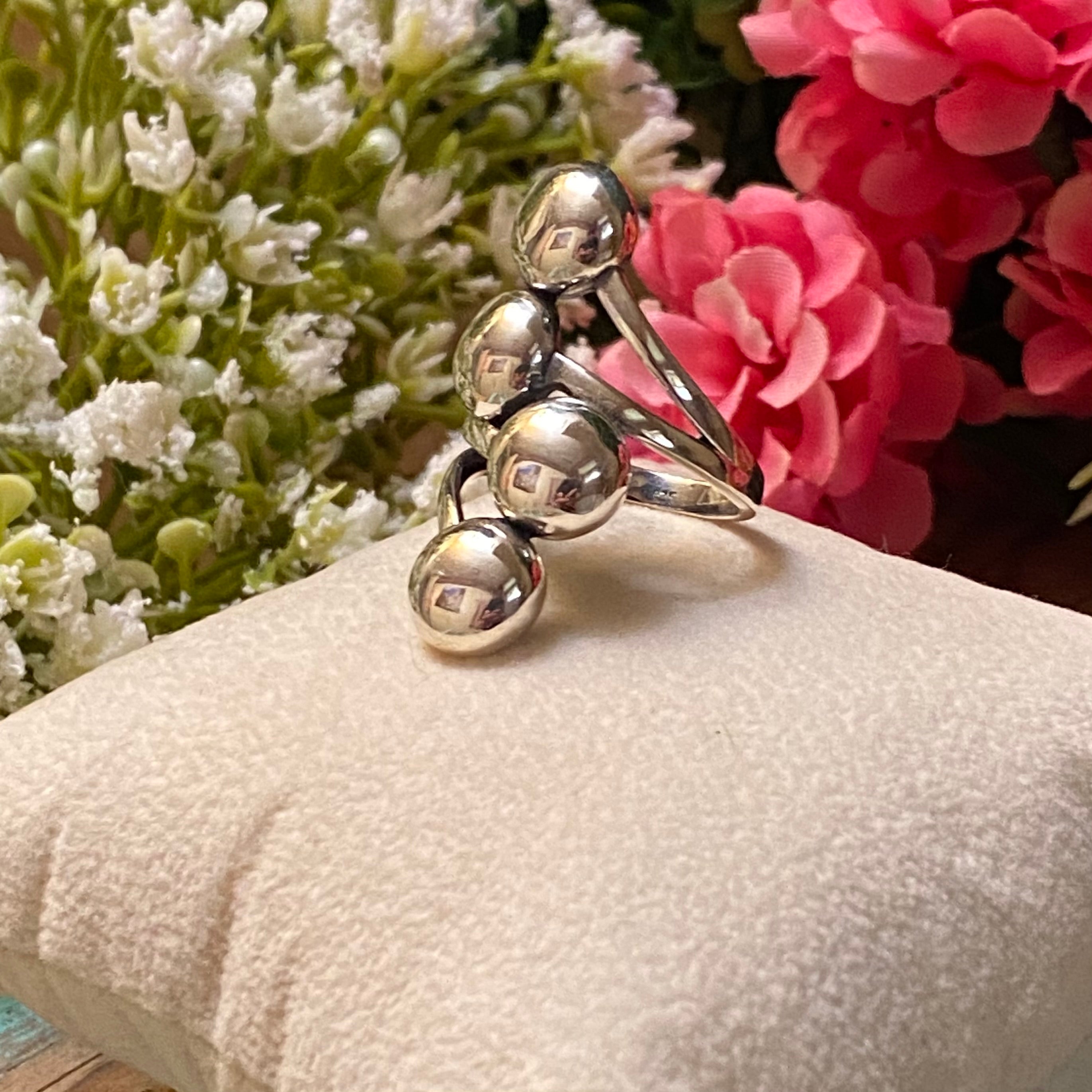 Sterling Silver Bubble Strand Ring