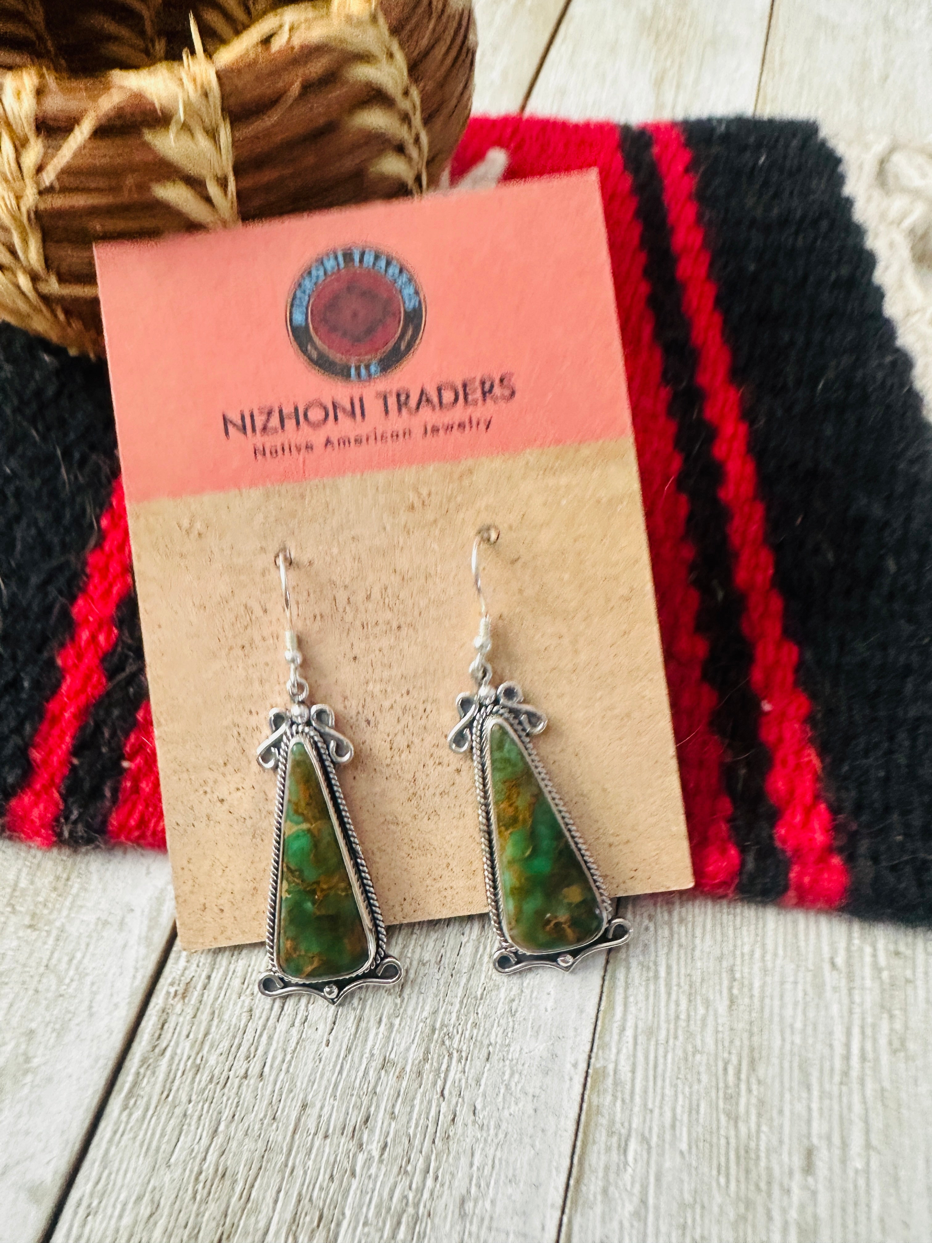 Handcrafted Sonoran Jasper & Sterling Silver Dangle Earrings