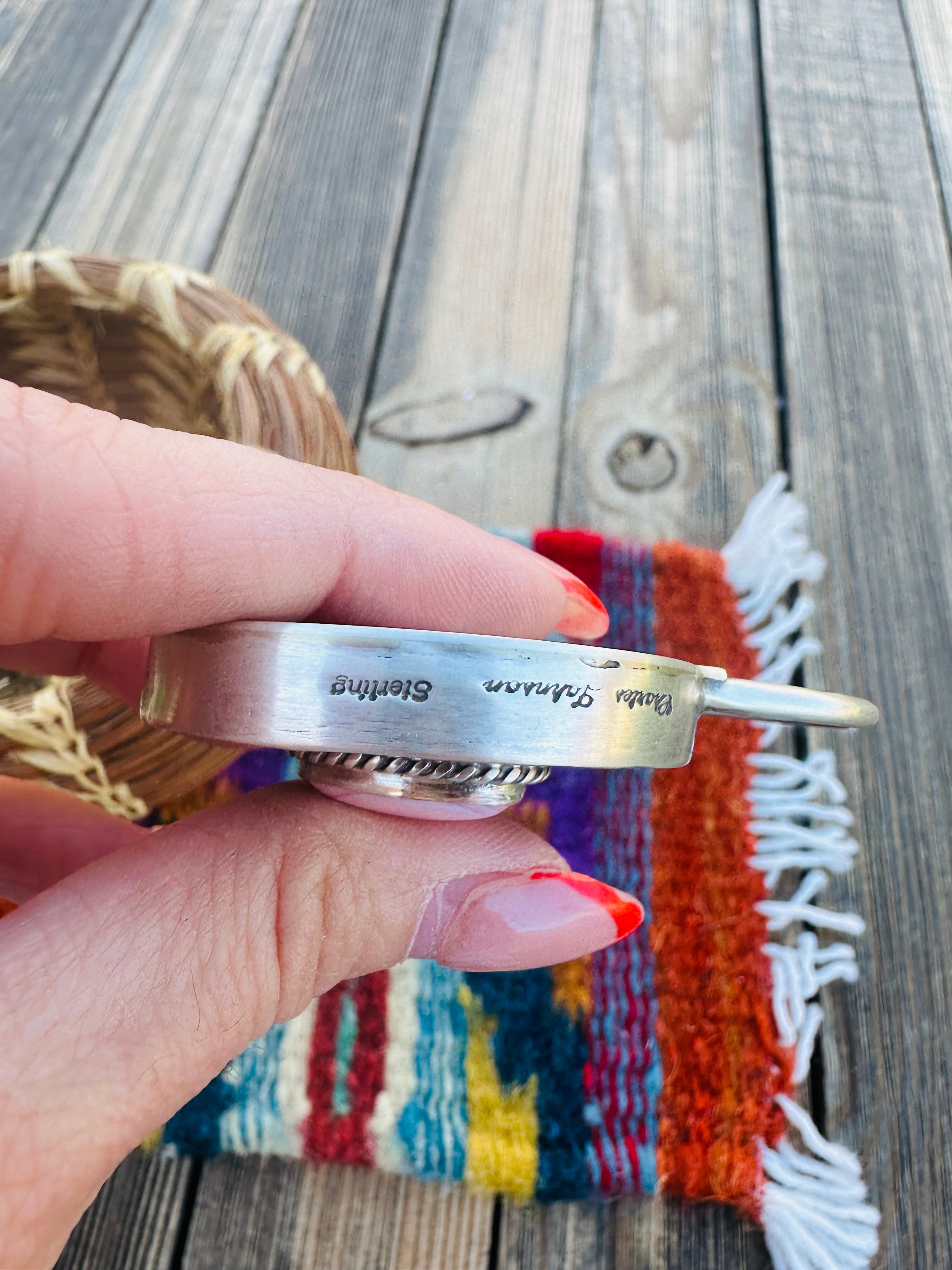 Handcrafted Queen Pink Conch & Sterling Silver Heart Locket Style Pendant by Charles Johnson