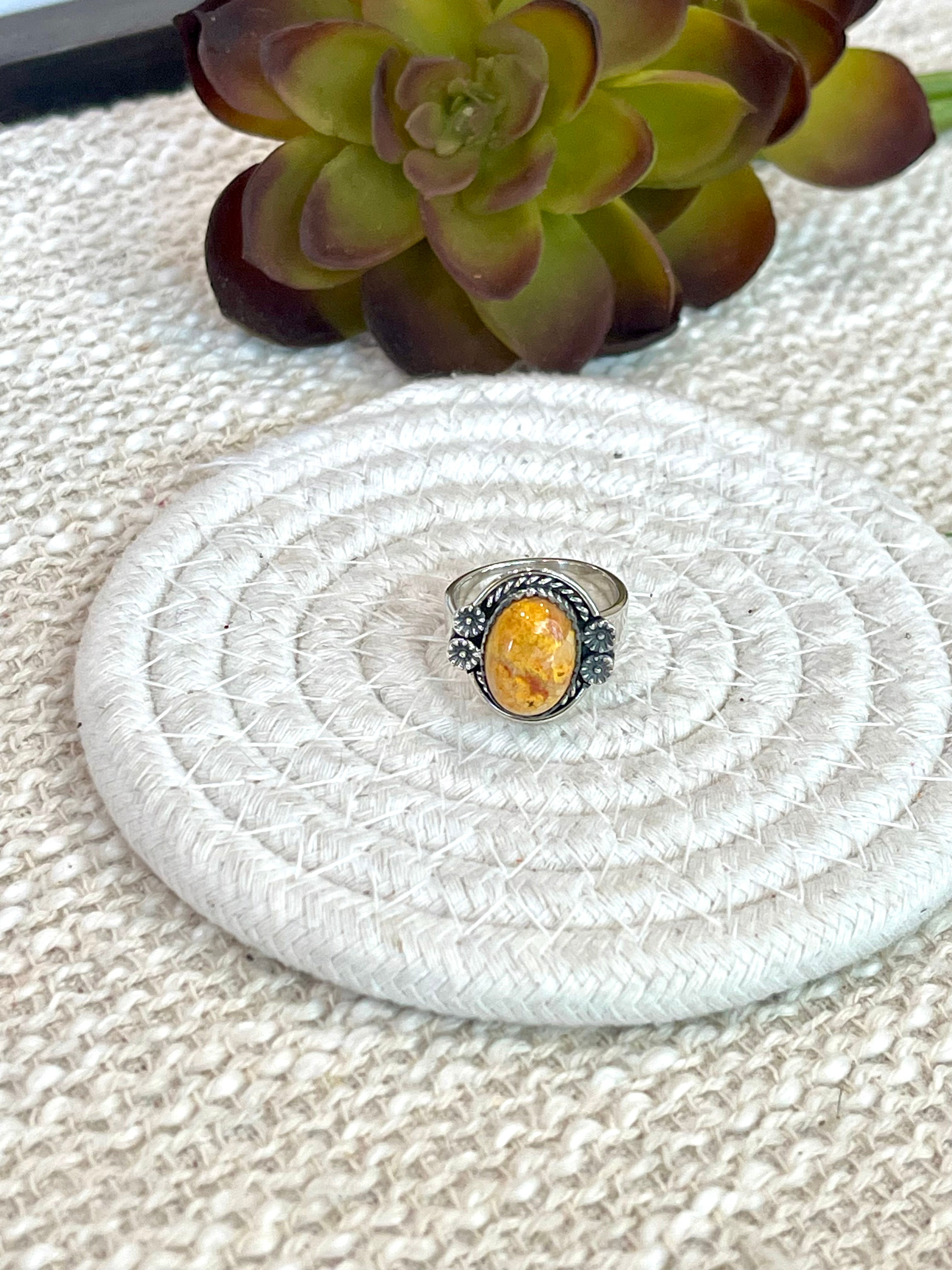 Handmade Sterling Silver & Bumble Bee Adjustable Ring