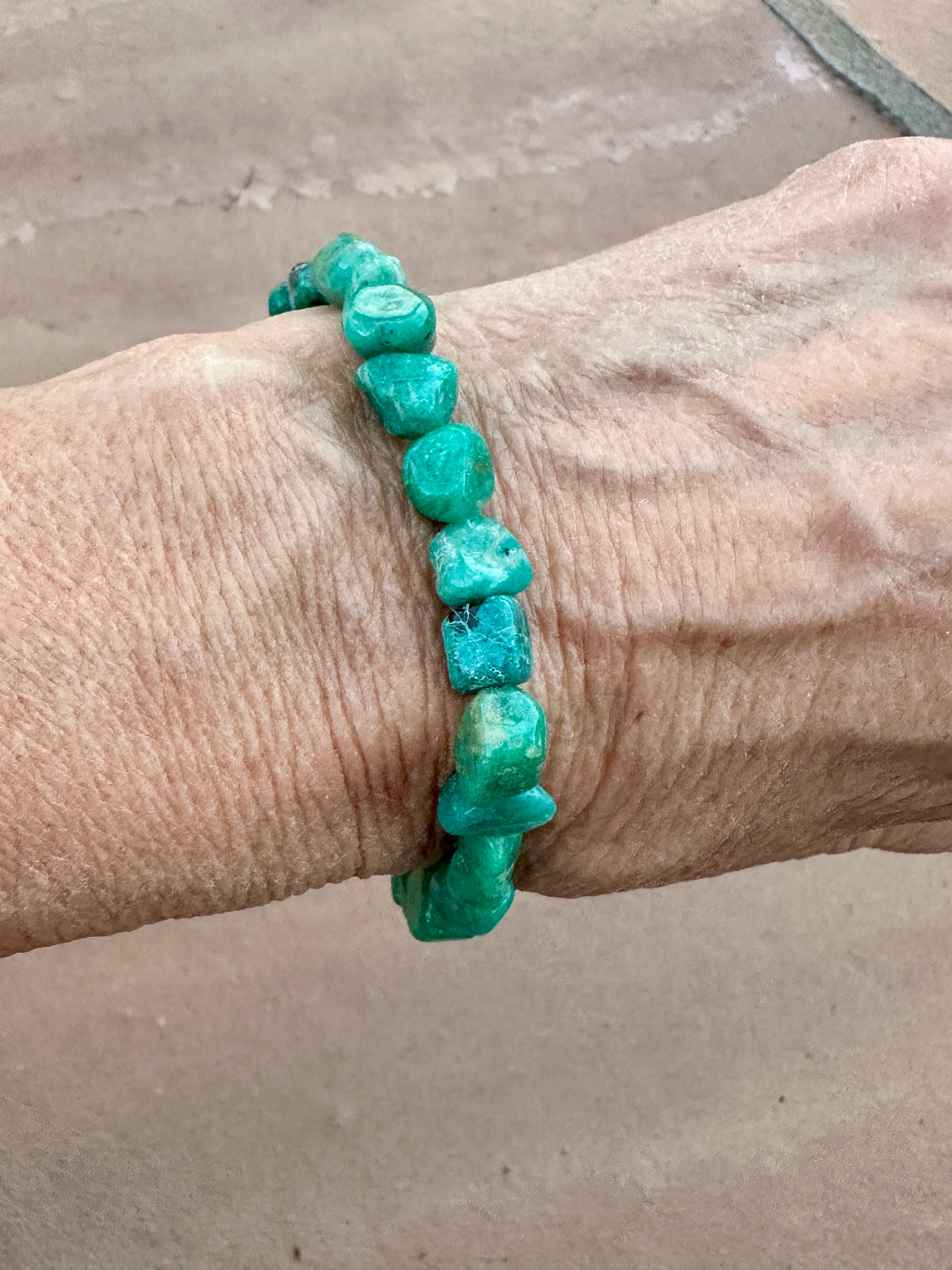 Green Amazonite Nugget Stretch Bracelet