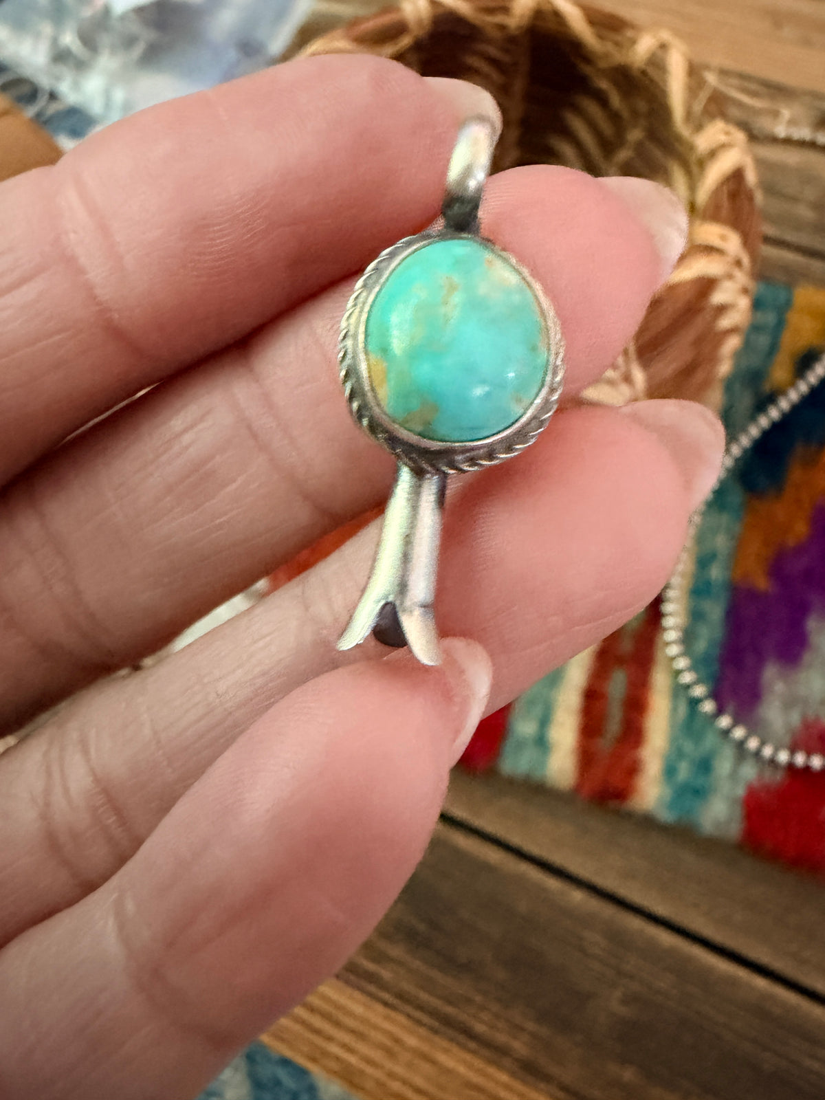 Handcrafted Sterling Silver & Turquoise Blossom Pendant