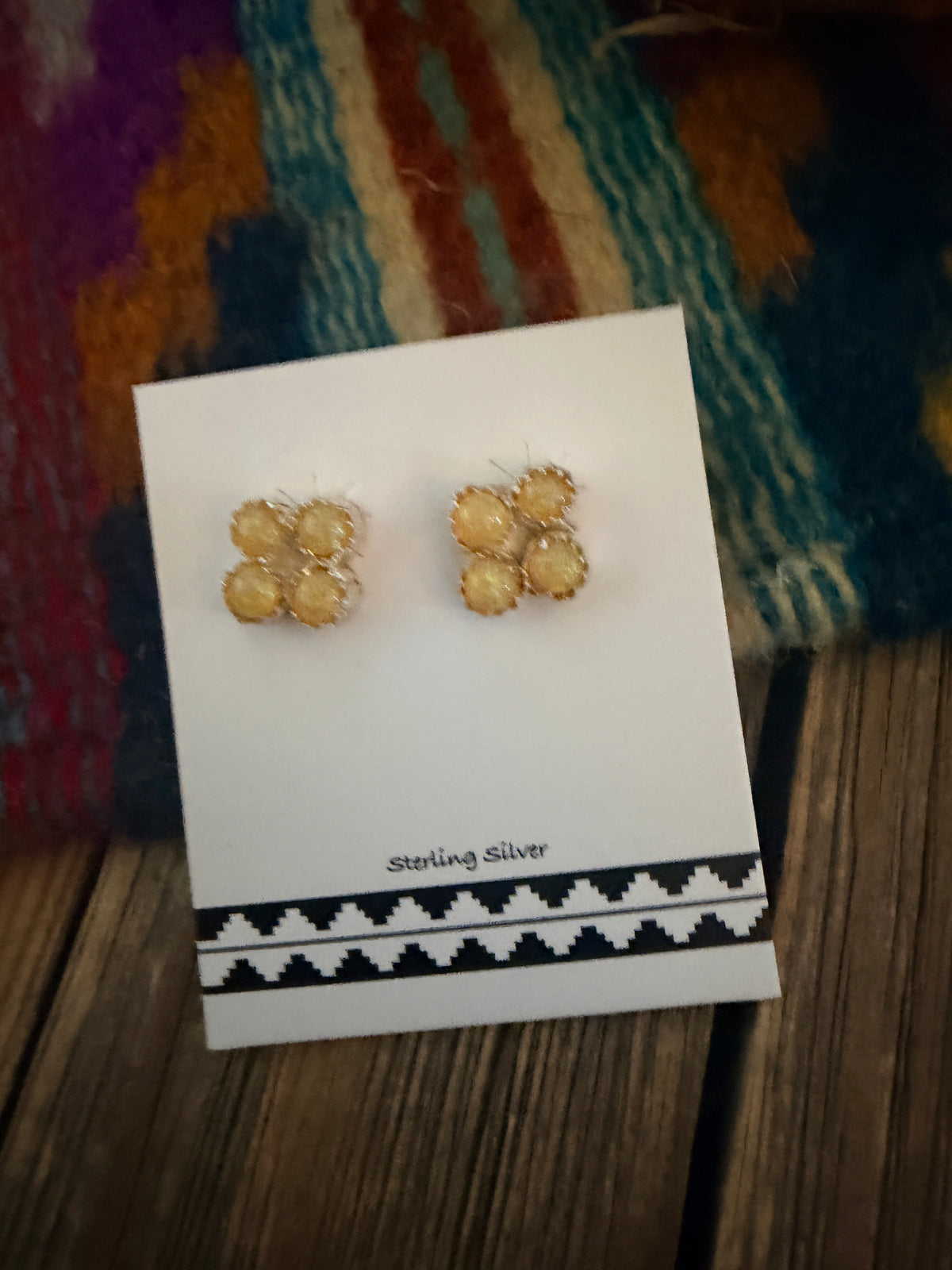 Handcrafted Sterling Silver & Opal Petit Point Stud Earrings