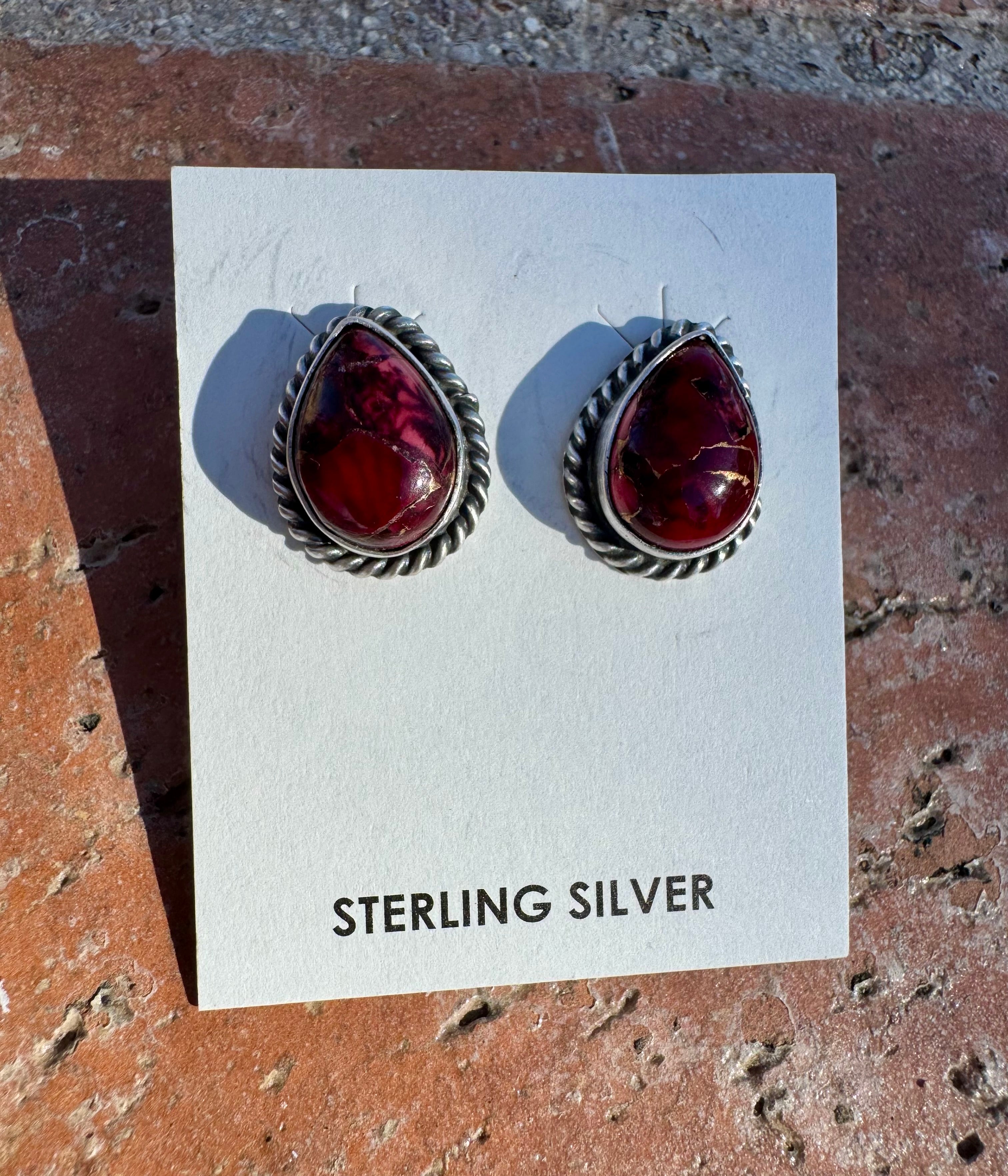 Handcrafted Sterling Silver & Rose Dahlia Stud Earrings