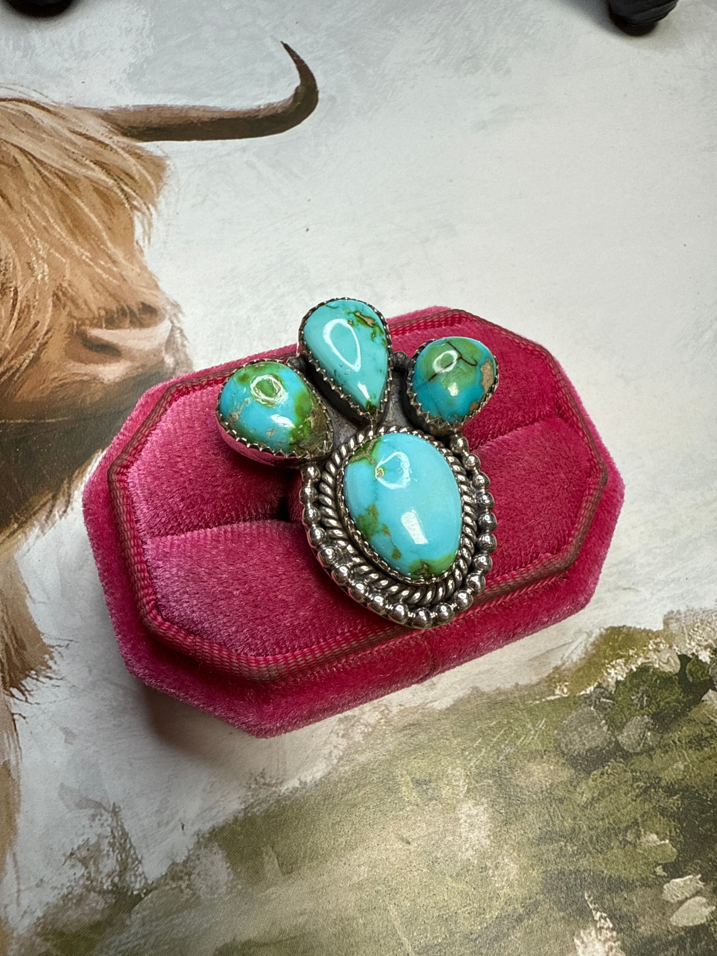 Handmade Sonoran Mountain Turquoise & Sterling Adjustable Ring