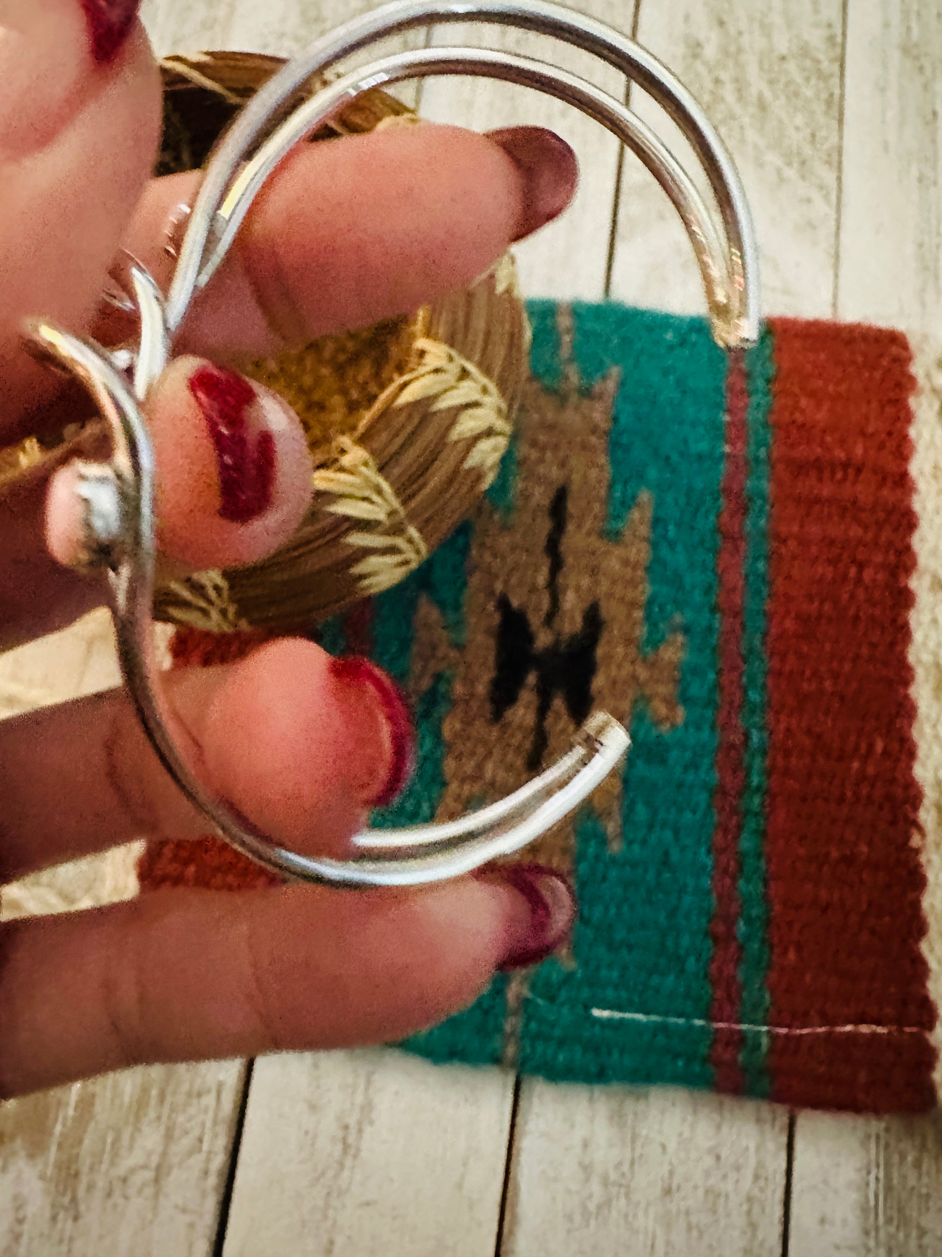 Handcrafted Queen Pink Conch Shell & Sterling Silver Cuff Bracelet