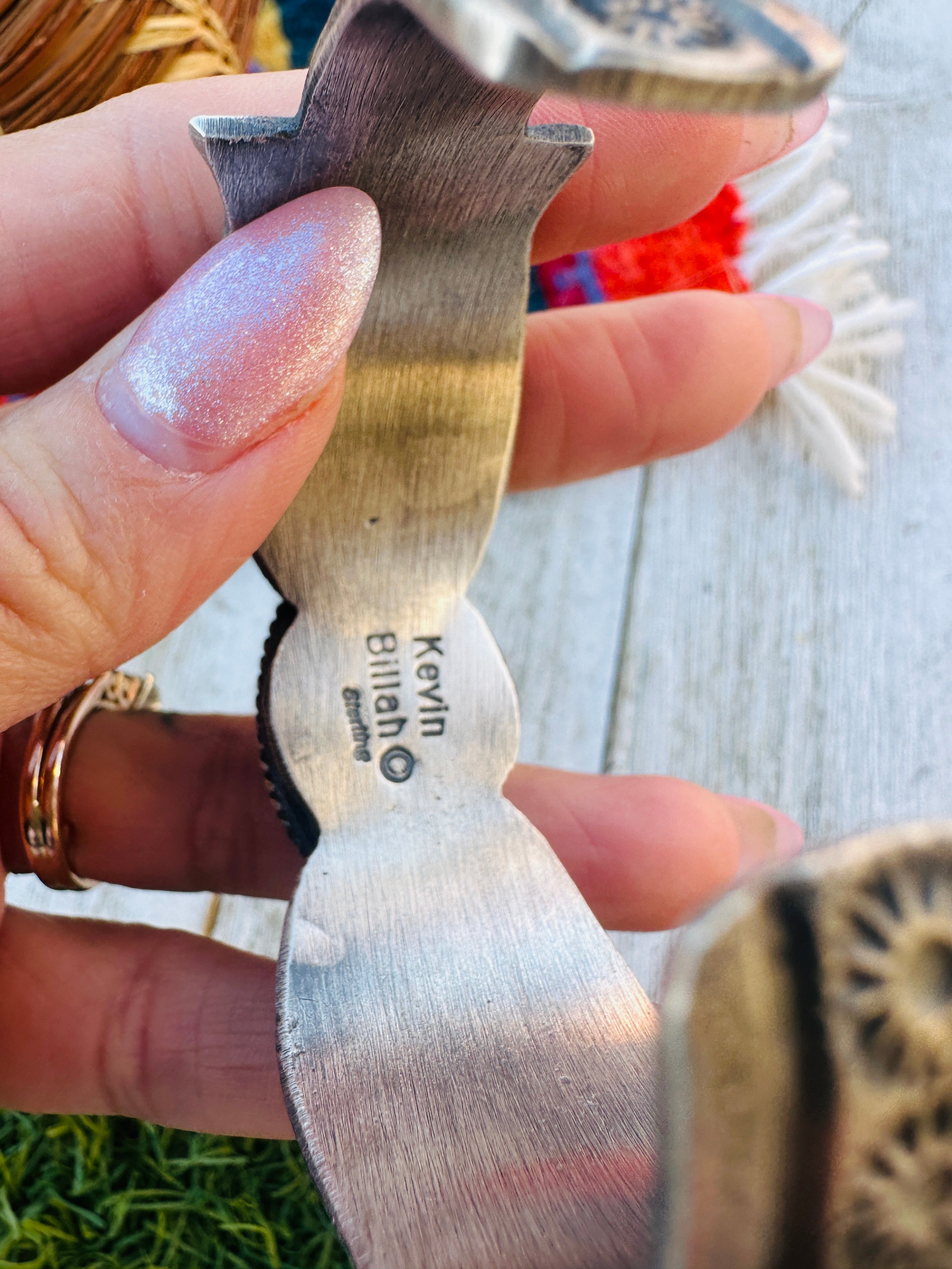 Handcrafted Number 8 Turquoise & Sterling Silver Cuff Bracelet by Kevin Billah