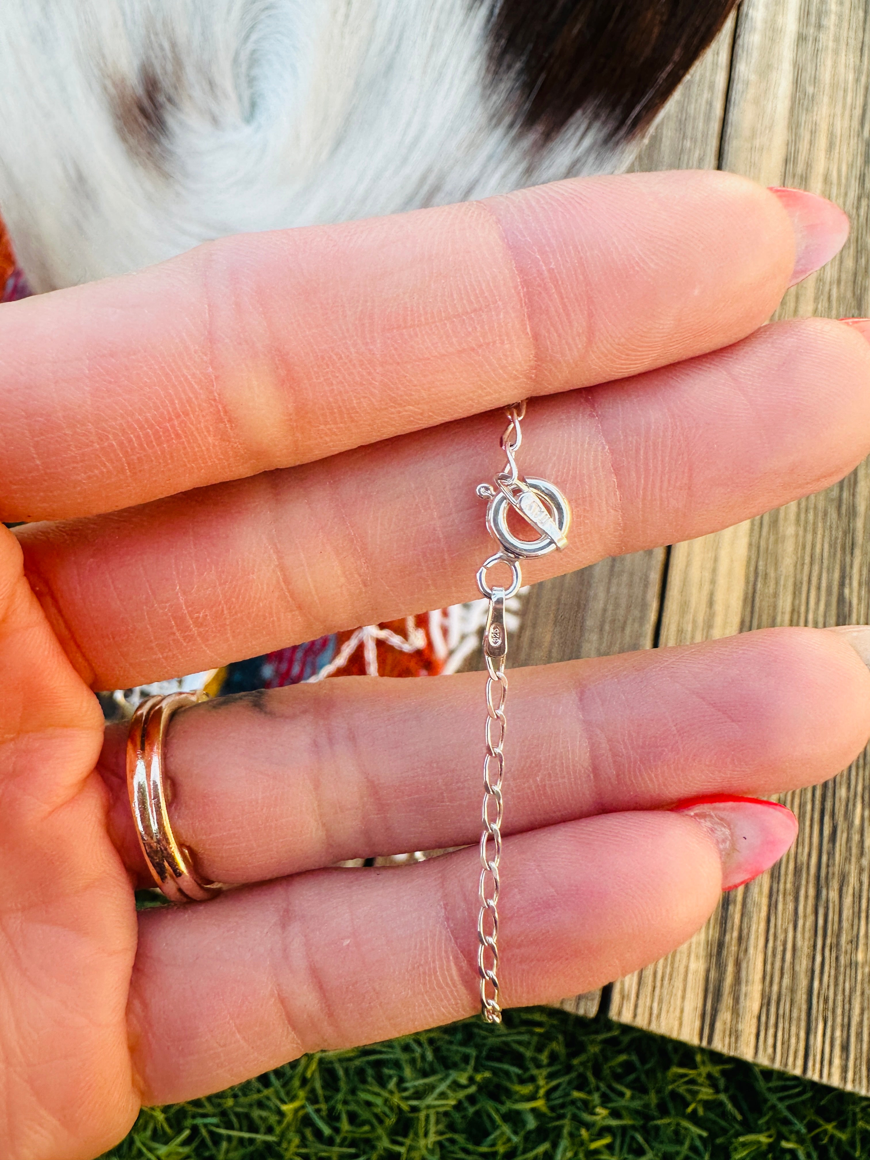 Handcrafted Pink Dream Mojave & Sterling Silver Chandelier Necklace by Pearlene Spencer