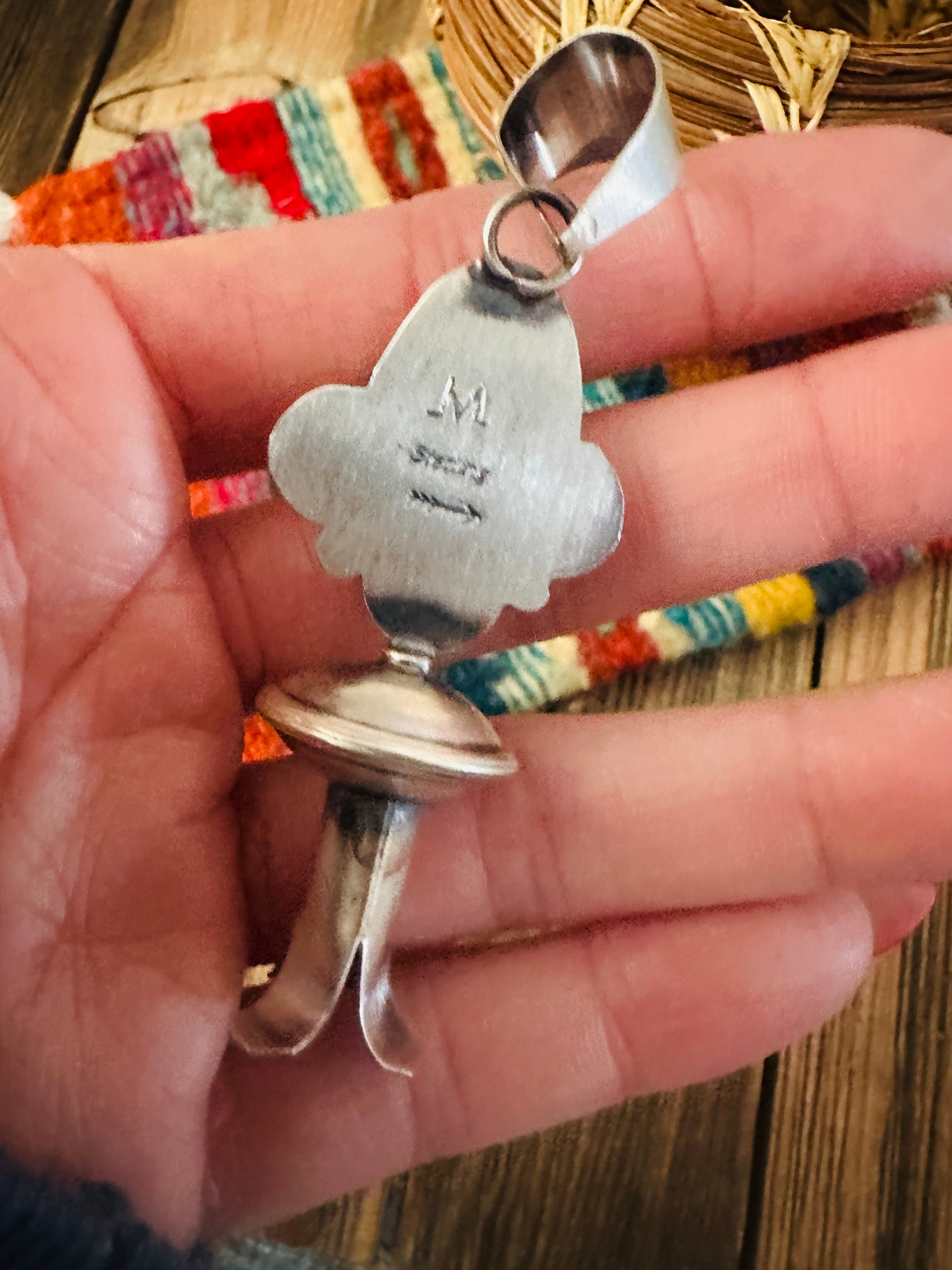 Handcrafted Sterling Silver & Sonoran Mountain Turquoise Blossom Pendant