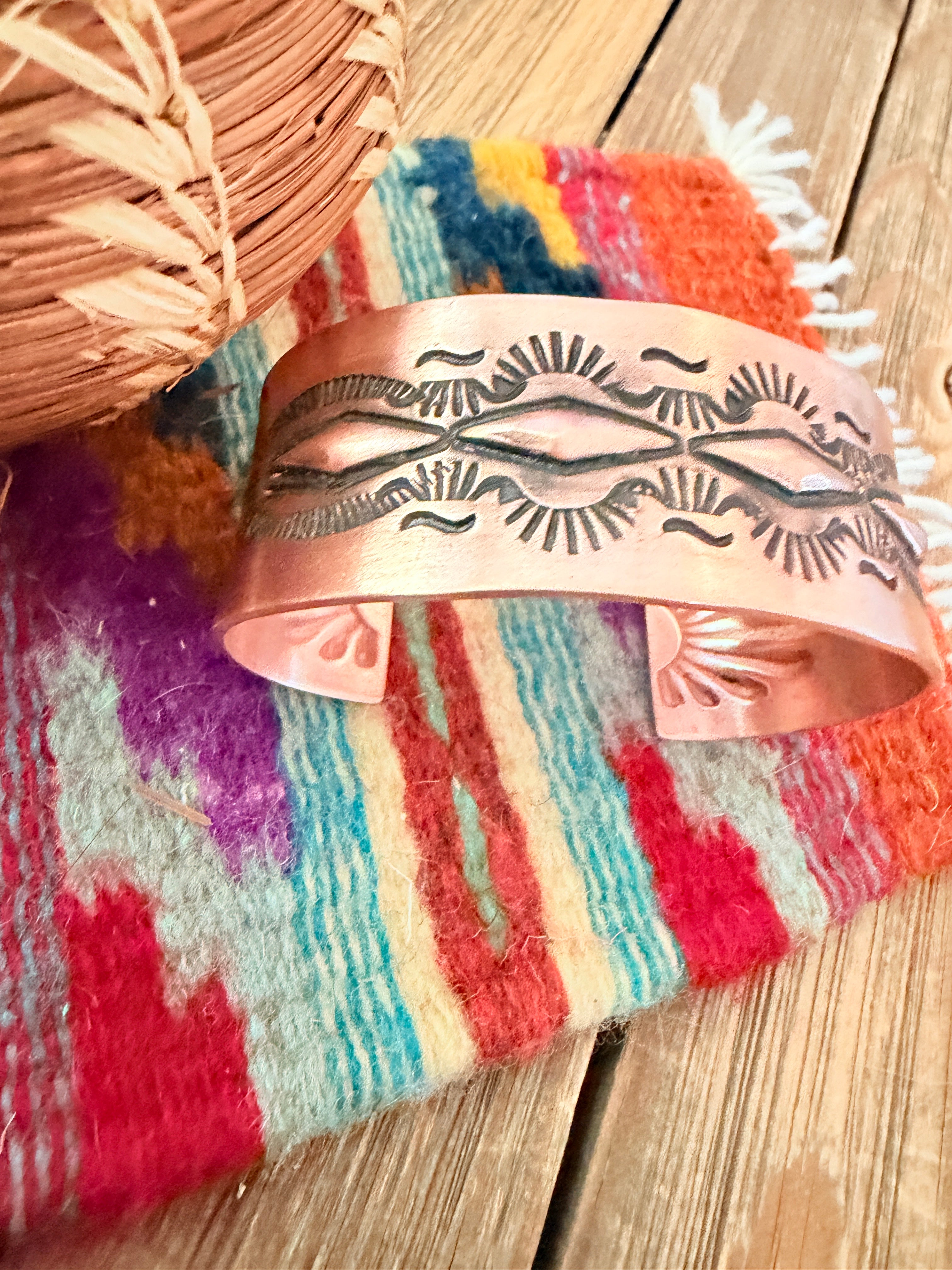 Handcrafted Copper Cuff Bracelet by Elvira Bill