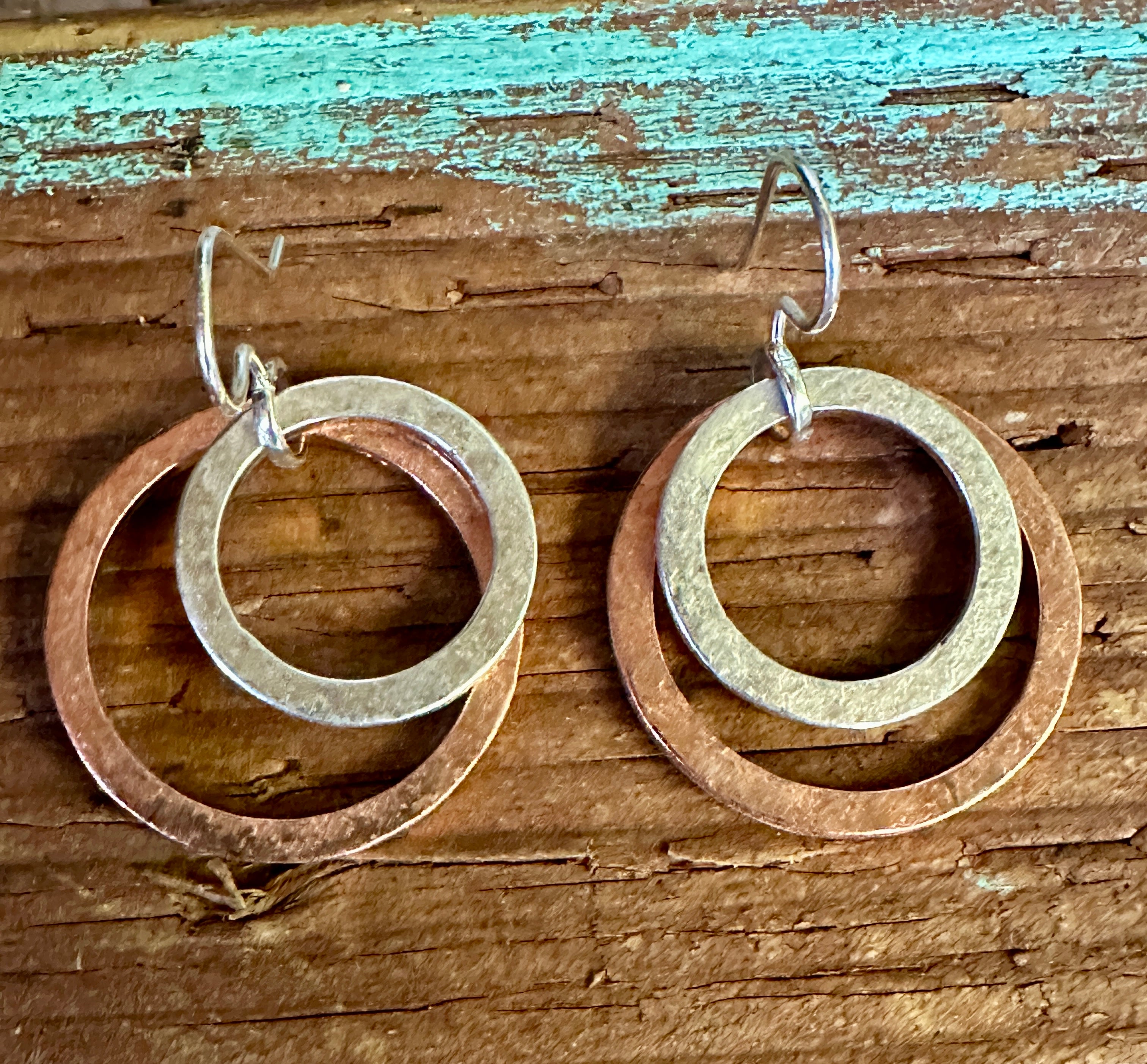 Copper & Silver Rings Earrings