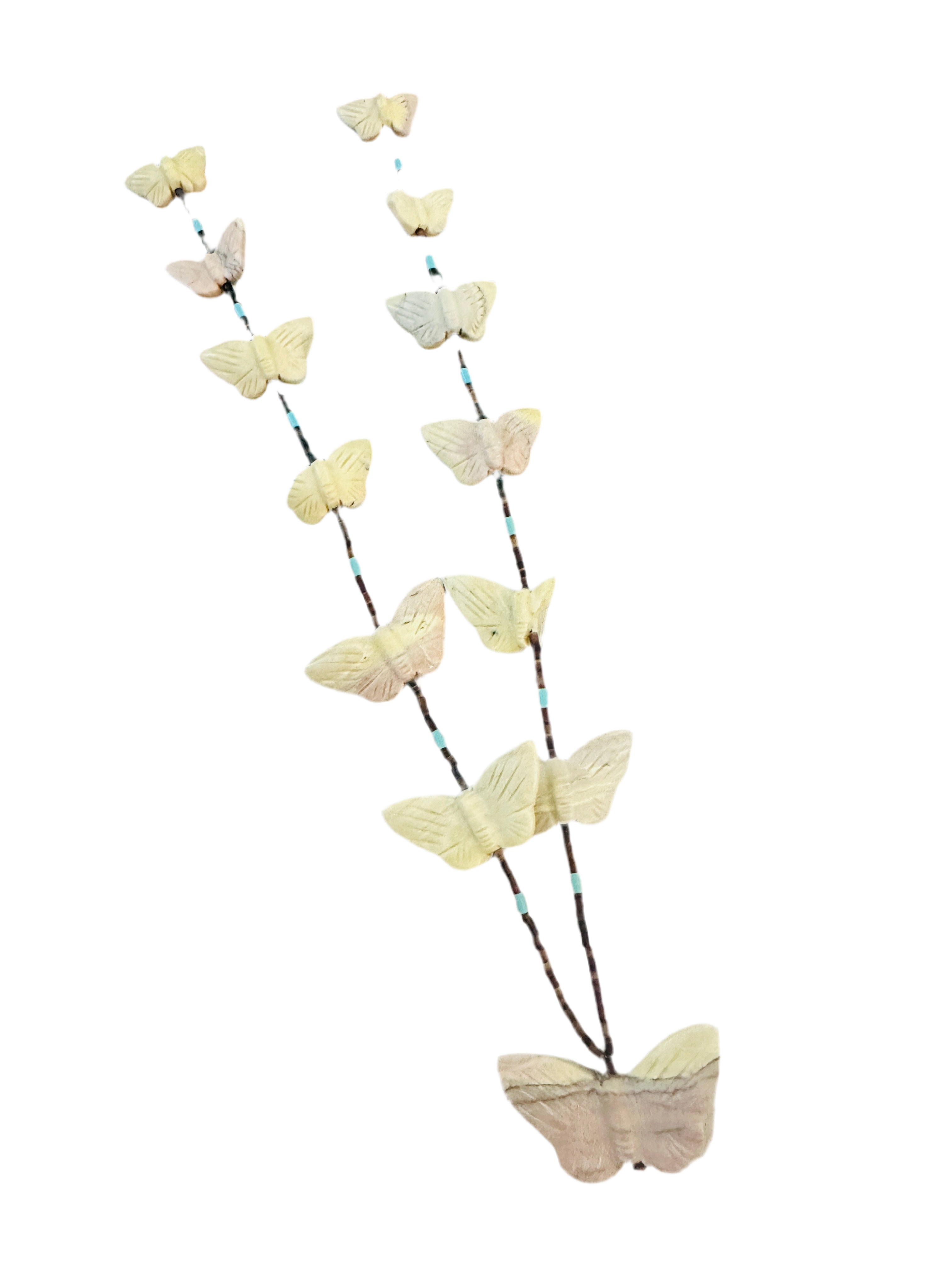 Handcrafted Multi Stone & Heishi Beaded Butterfly Fetish Necklace