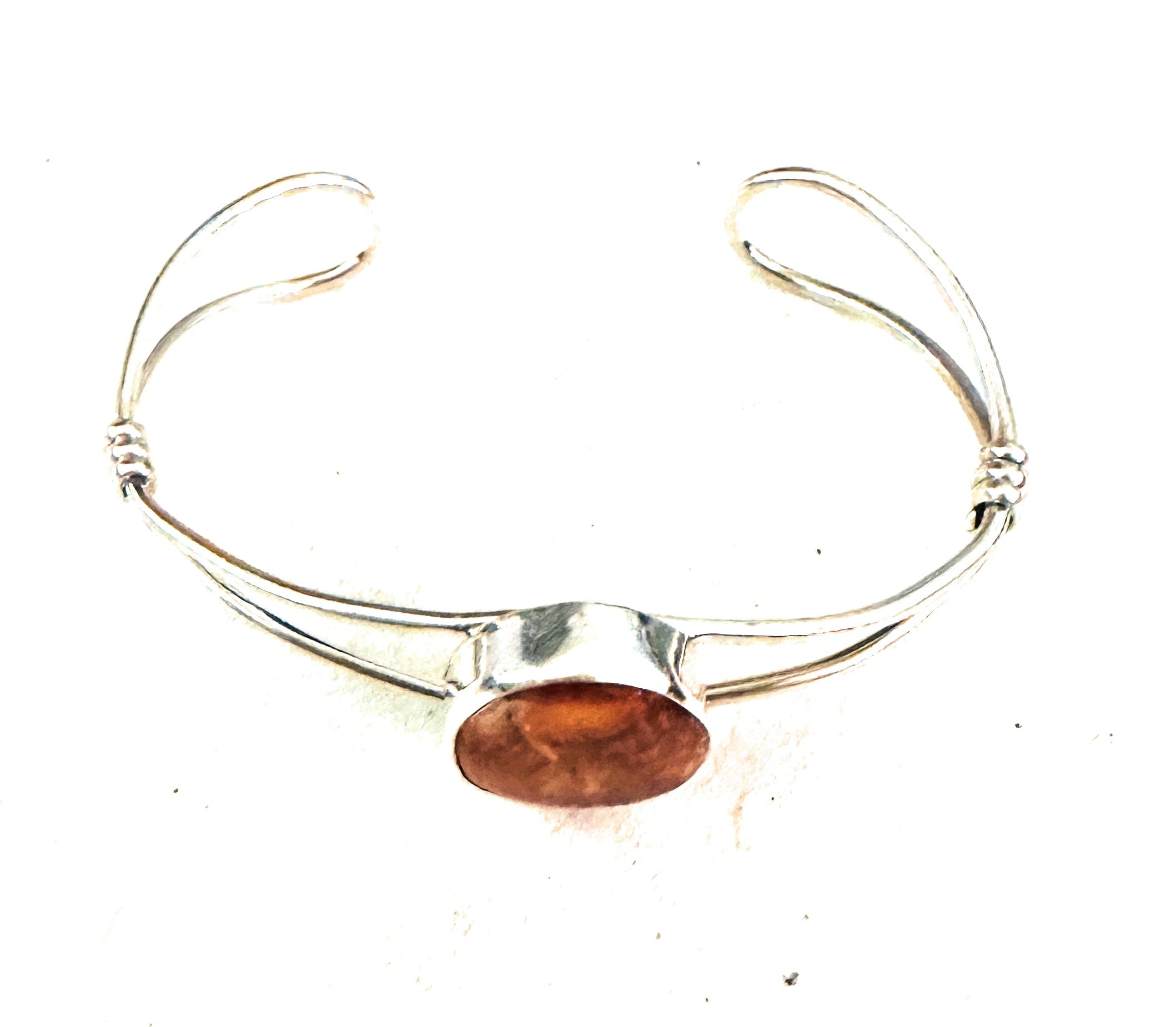 Handcrafted Sterling Silver & Orange Spiny Oyster Cuff Bracelet