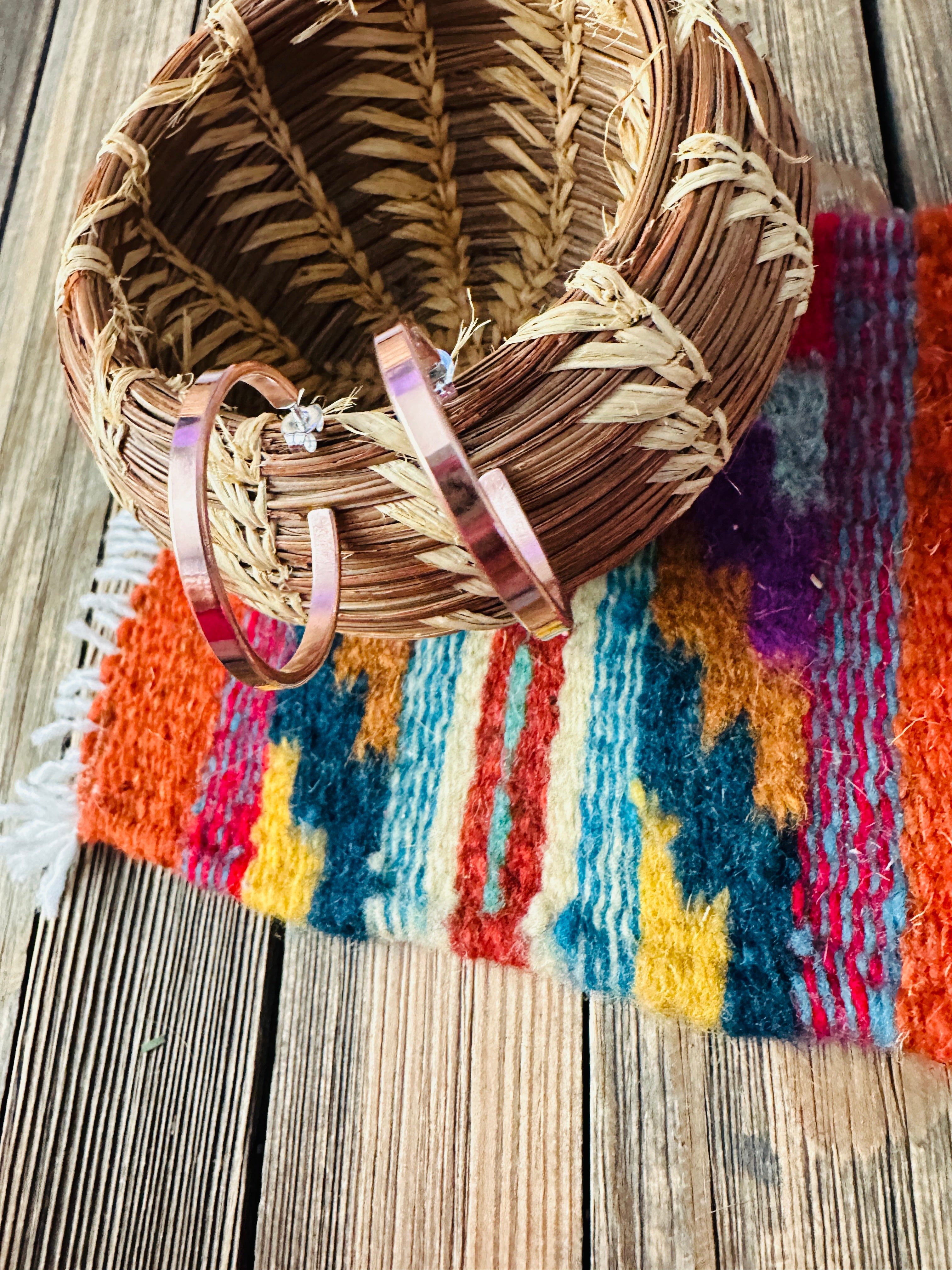 Handcrafted Copper Hoop Earrings