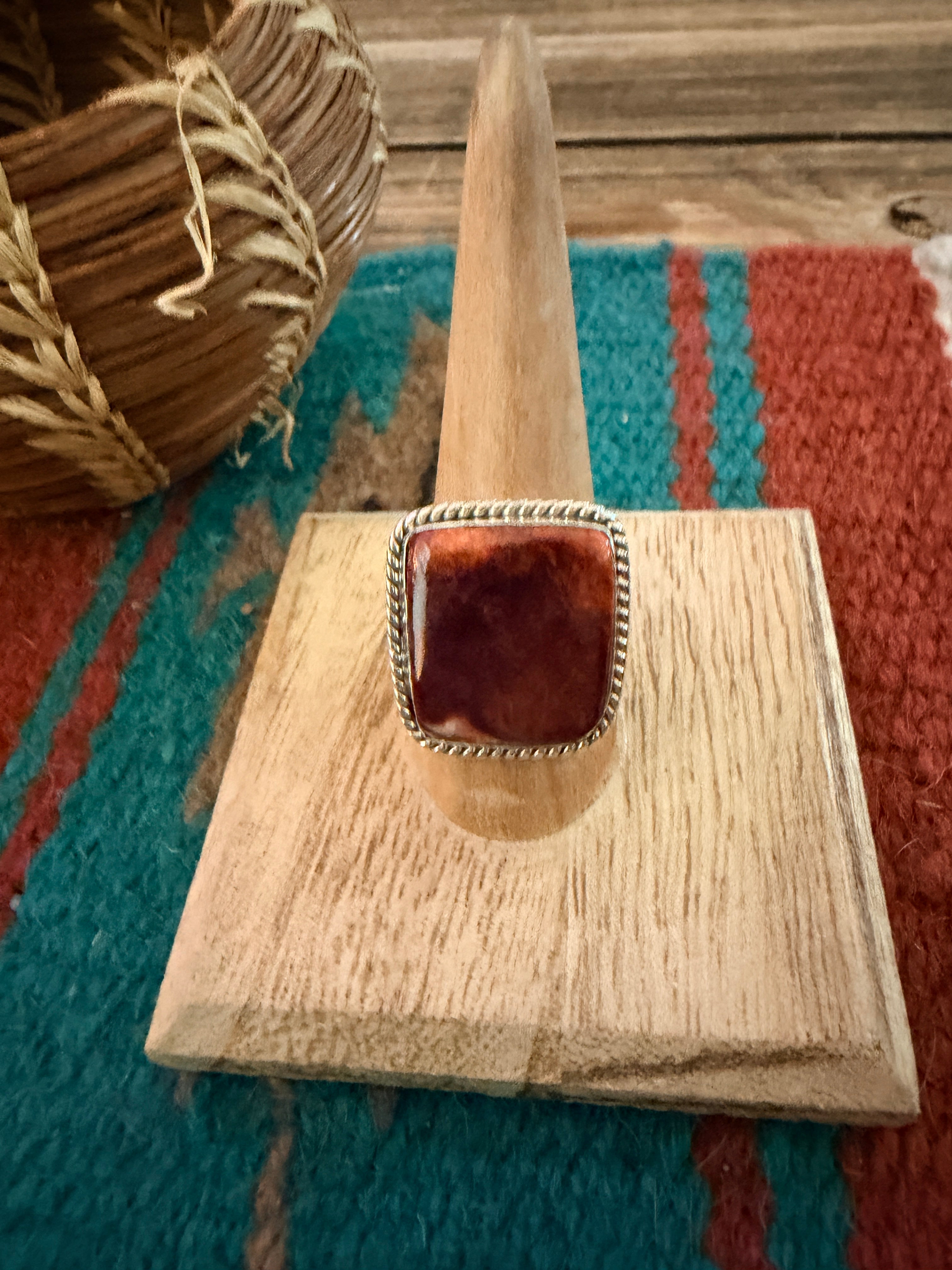 Handcrafted Spiny Oyster & Sterling Silver Ring Size 9