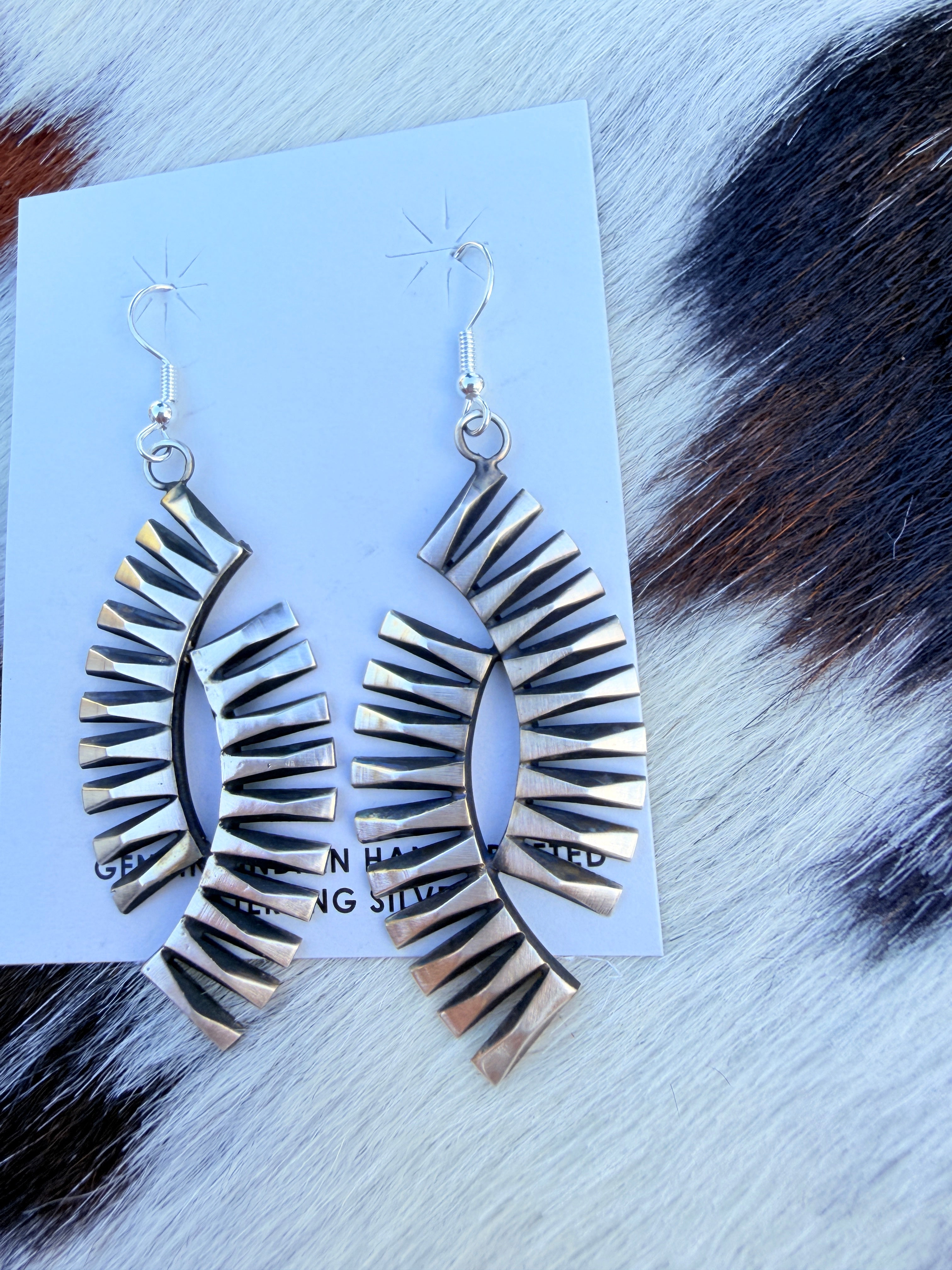 Handcrafted Beth Dutton Collection Sterling Silver Dangle Earrings