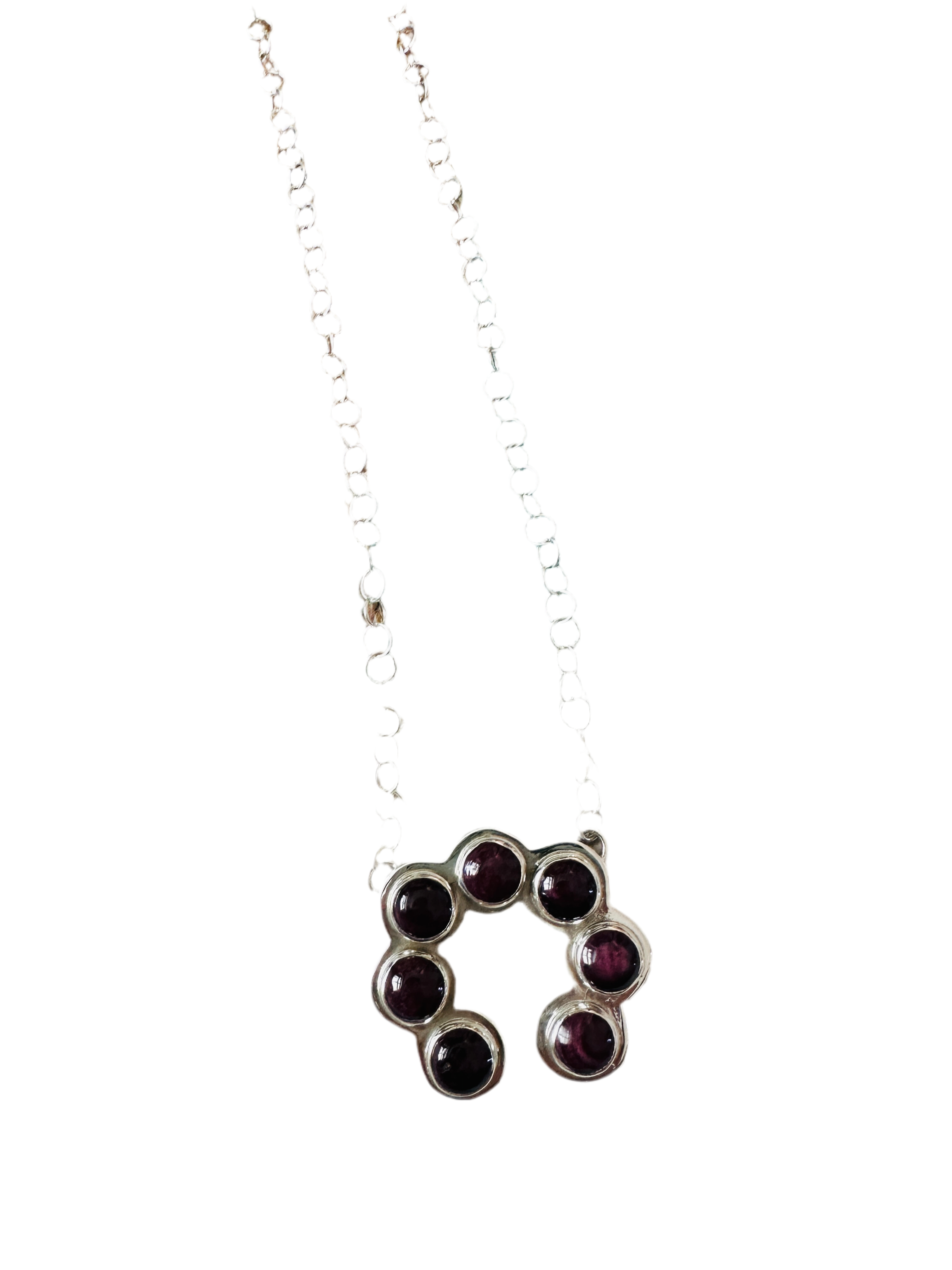 Handcrafted Sterling Silver & Purple Spiny Naja Necklace