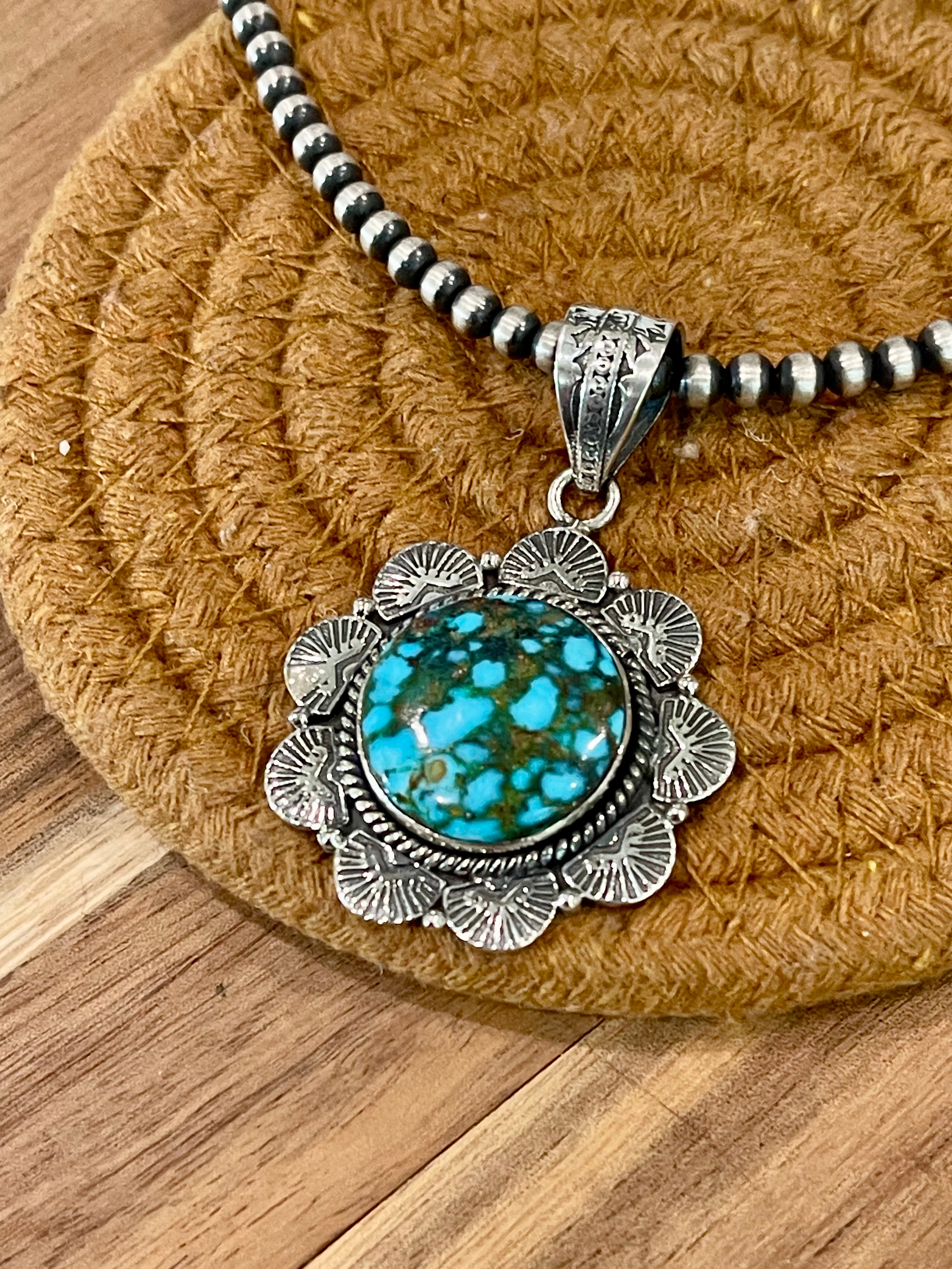 Handmade Sterling Silver & Sonoran Mountain Turquoise Pendant