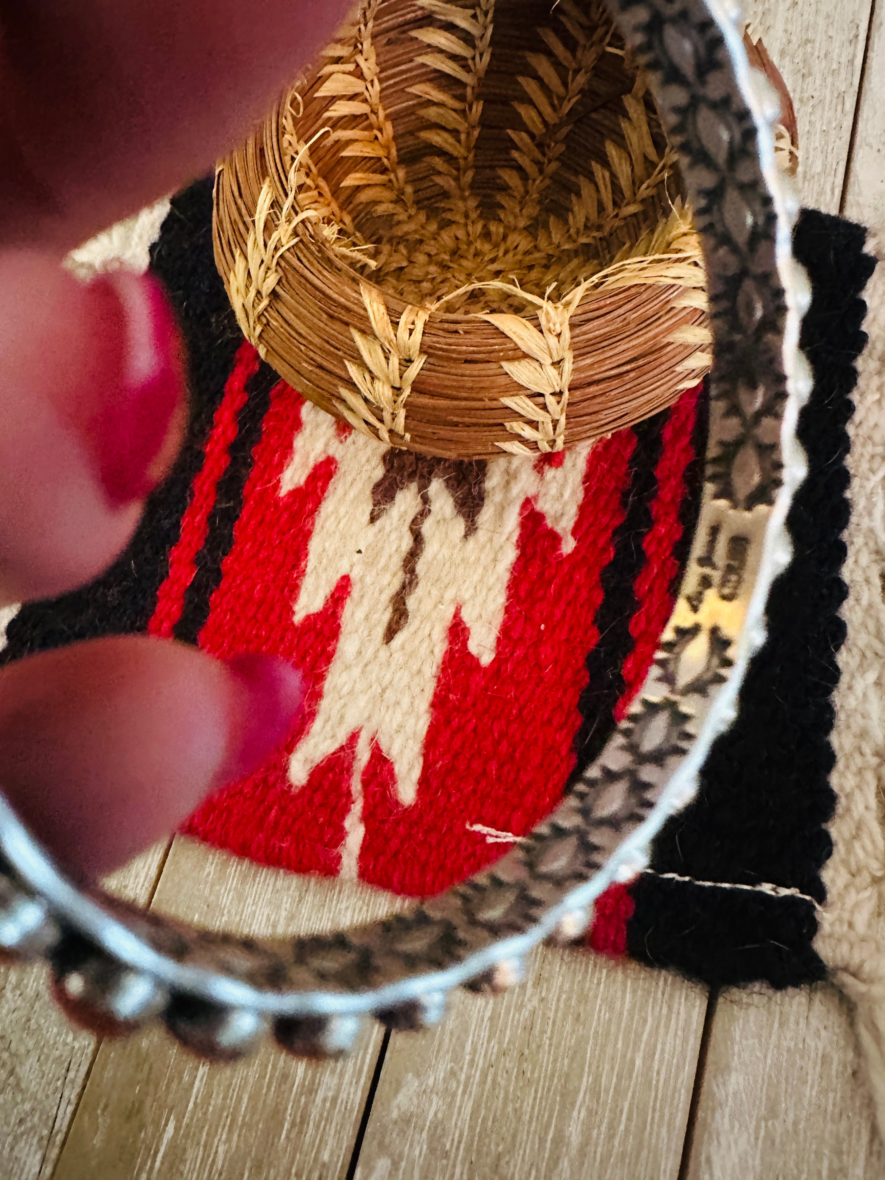 Handcrafted Turquoise & Sterling Silver Bangle Bracelet by Leroy James