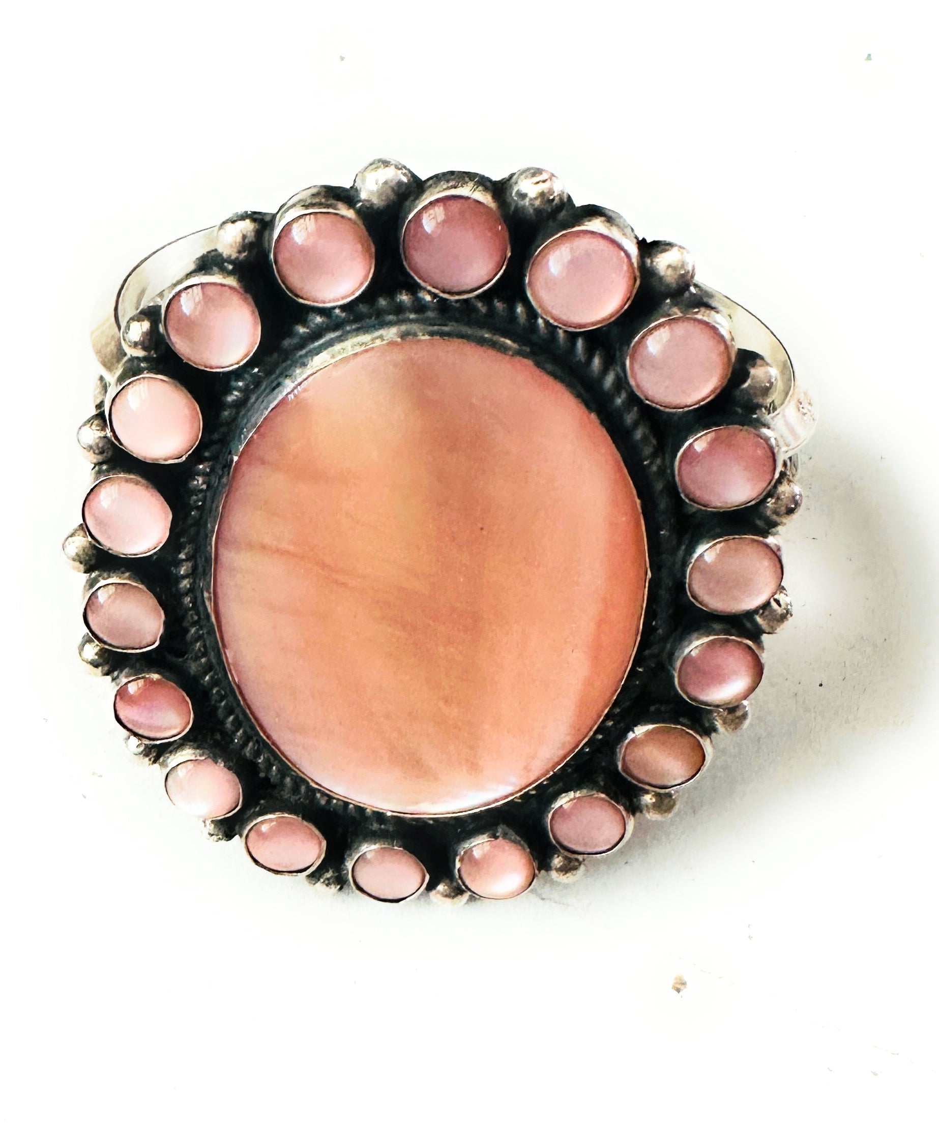 Sterling Silver & Mother of Pearl Cuff Bracelet /