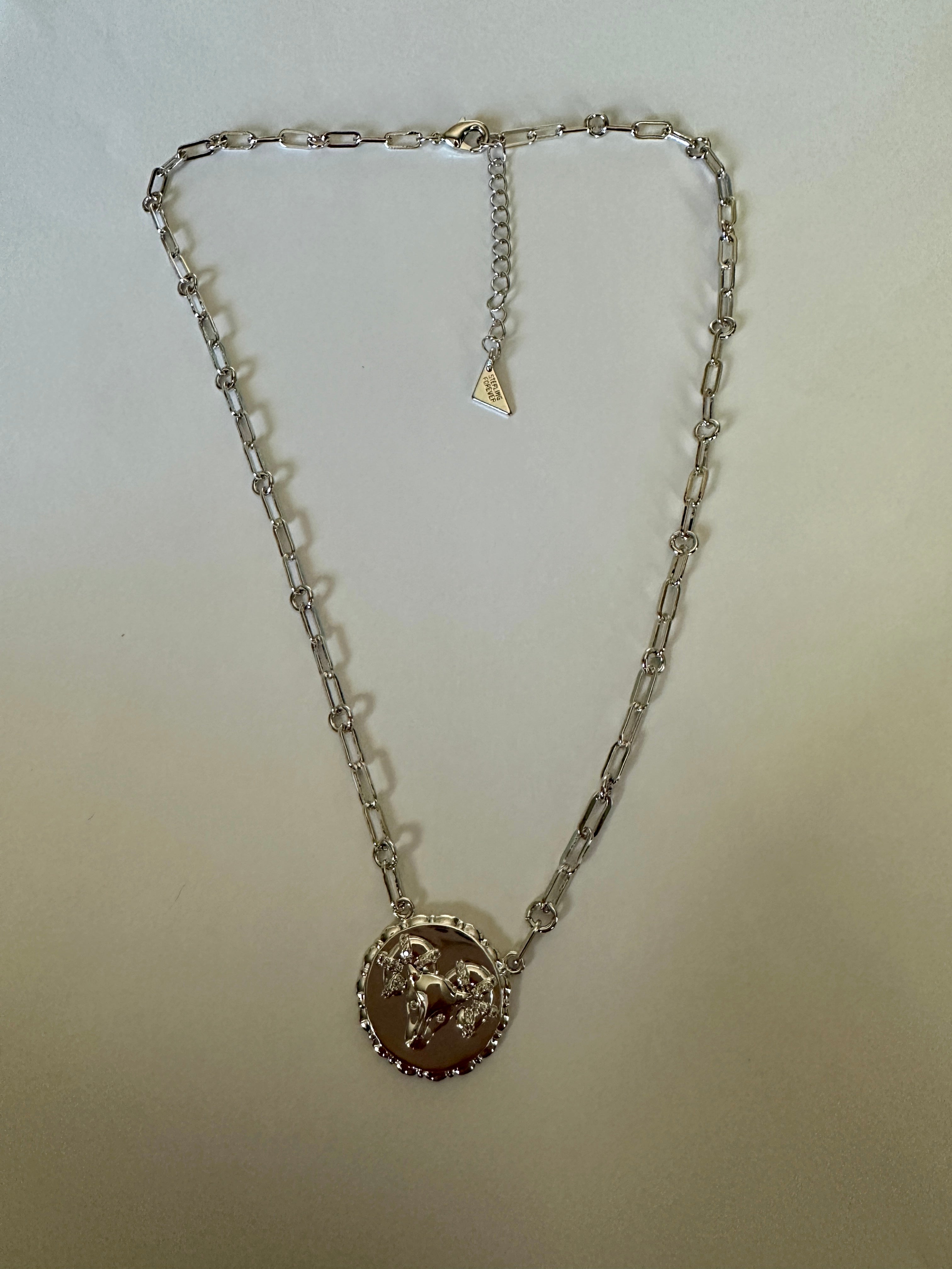 Bold CZ Zodiac Link Aries Necklace