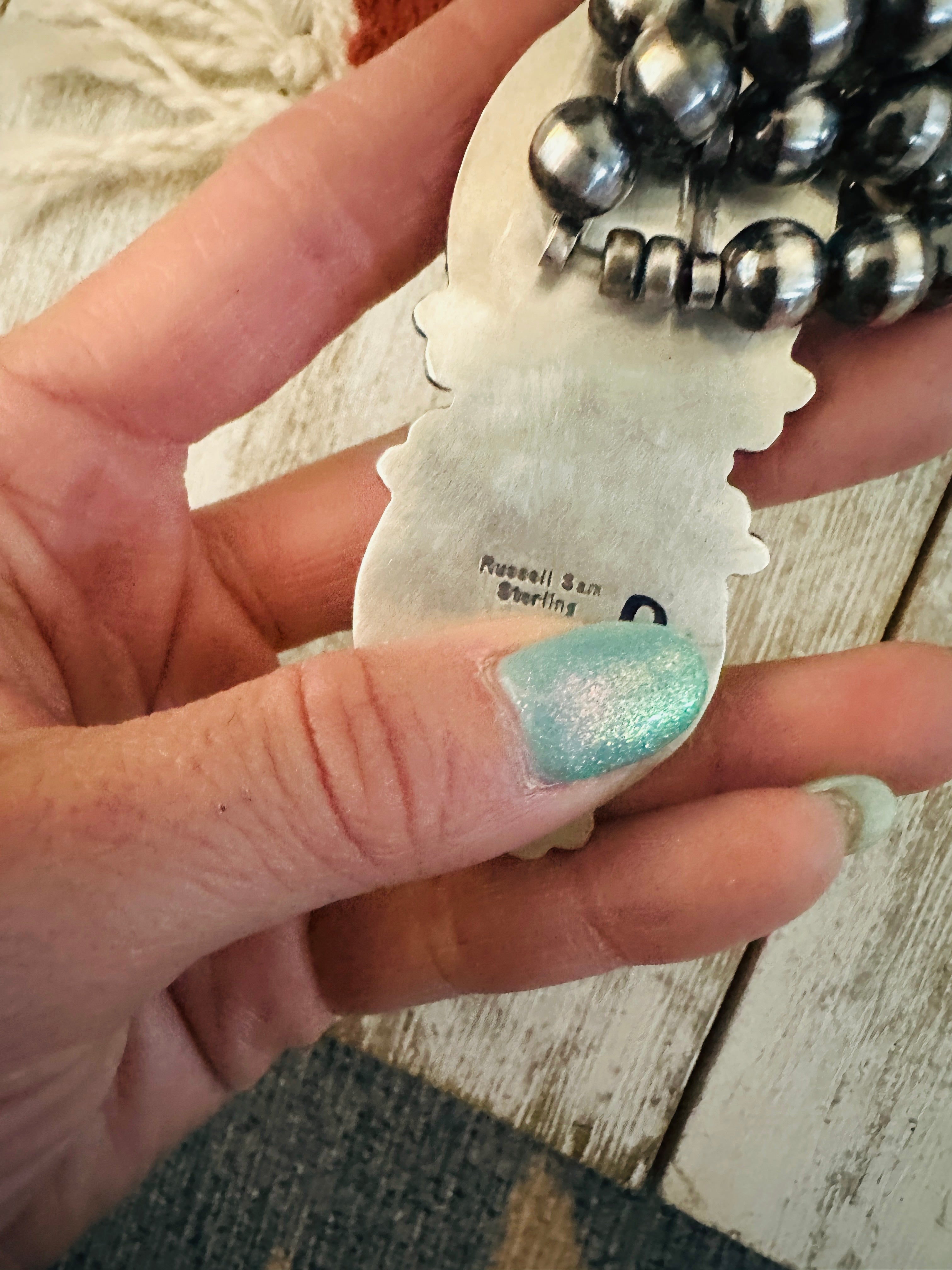 Navajo Sterling Silver & Sonoran Mountain Turquoise Necklace