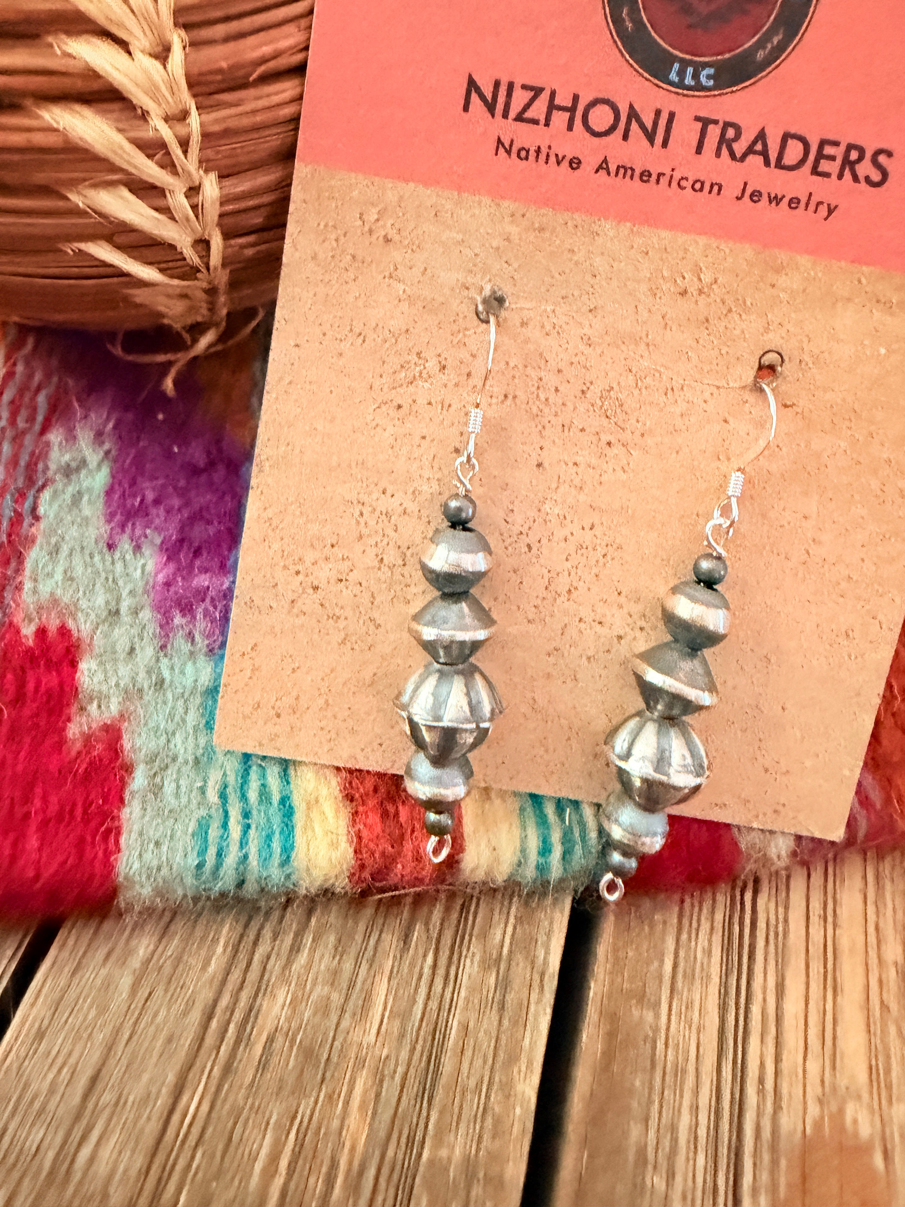 Handcrafted Sterling Silver Pearl Beaded Dangle Earrings