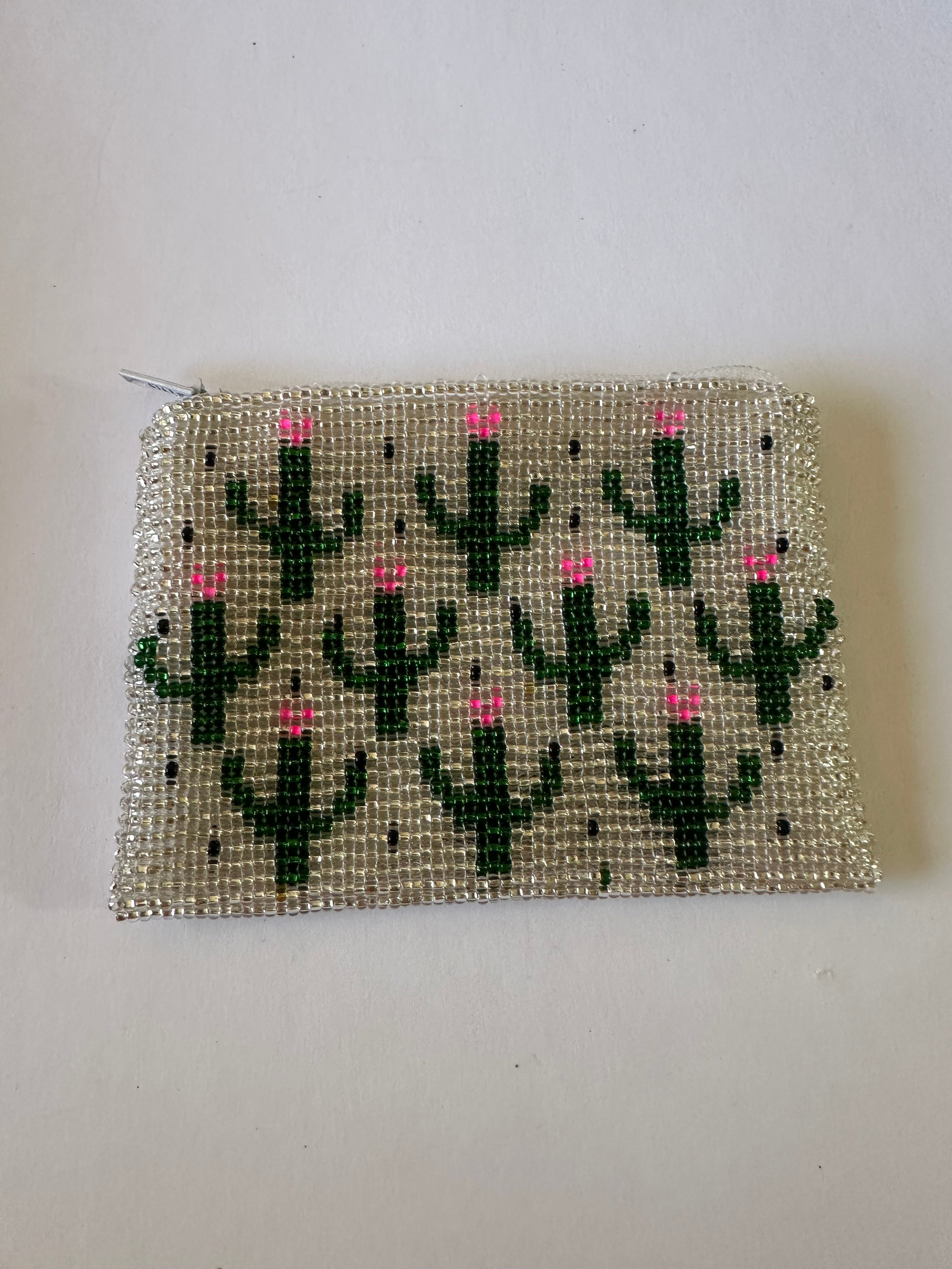 Handmade Beaded Saguaro Cactus Coin Purse