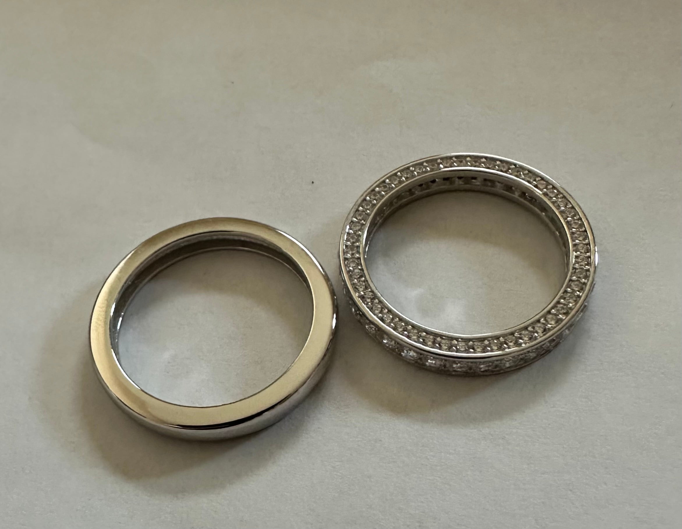 Sterling Silver Jackie CZ Set of 2 Rings