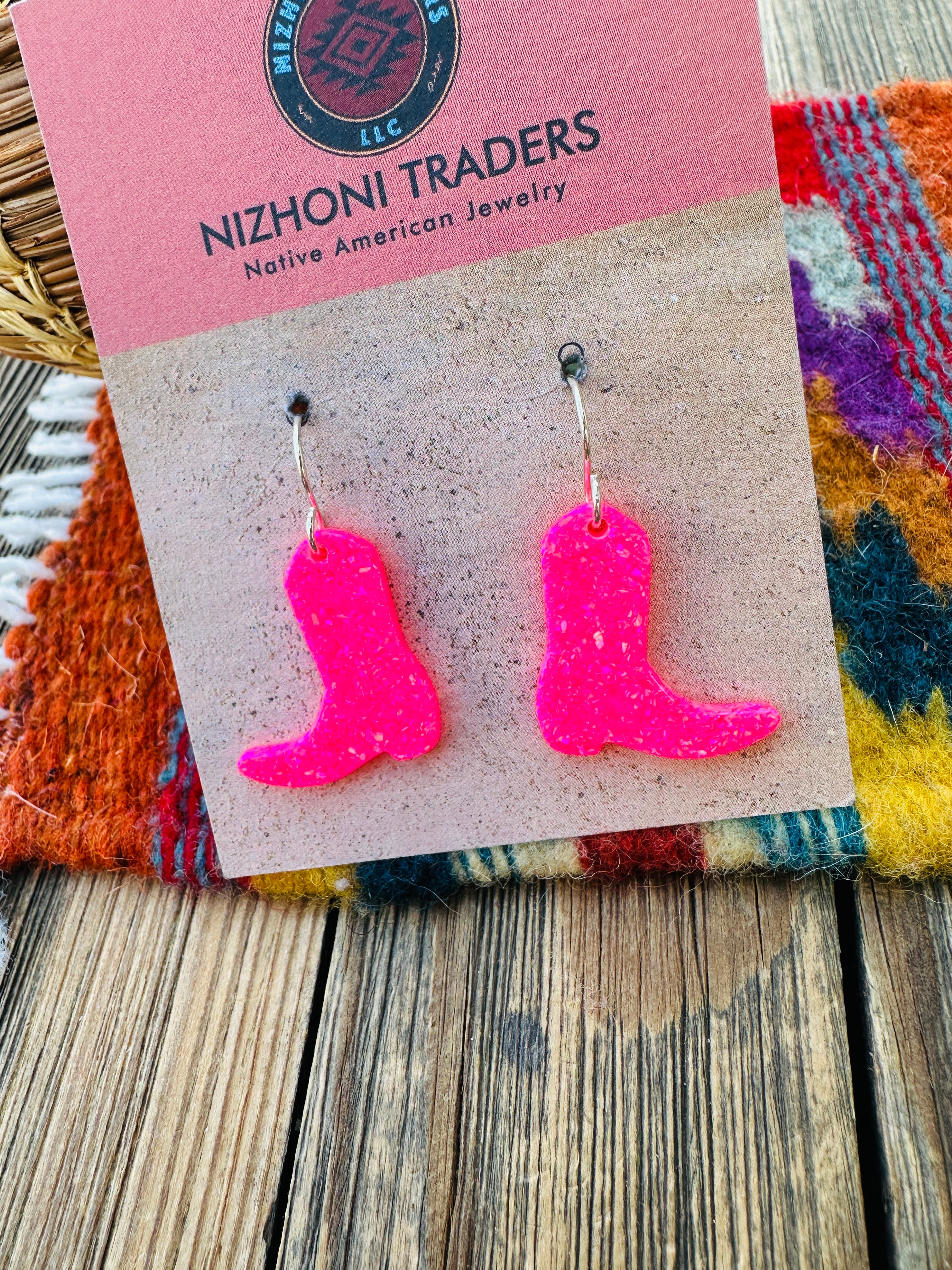 Handcrafted Sterling Silver & Opal Cowboy Boot Dangle Earrings