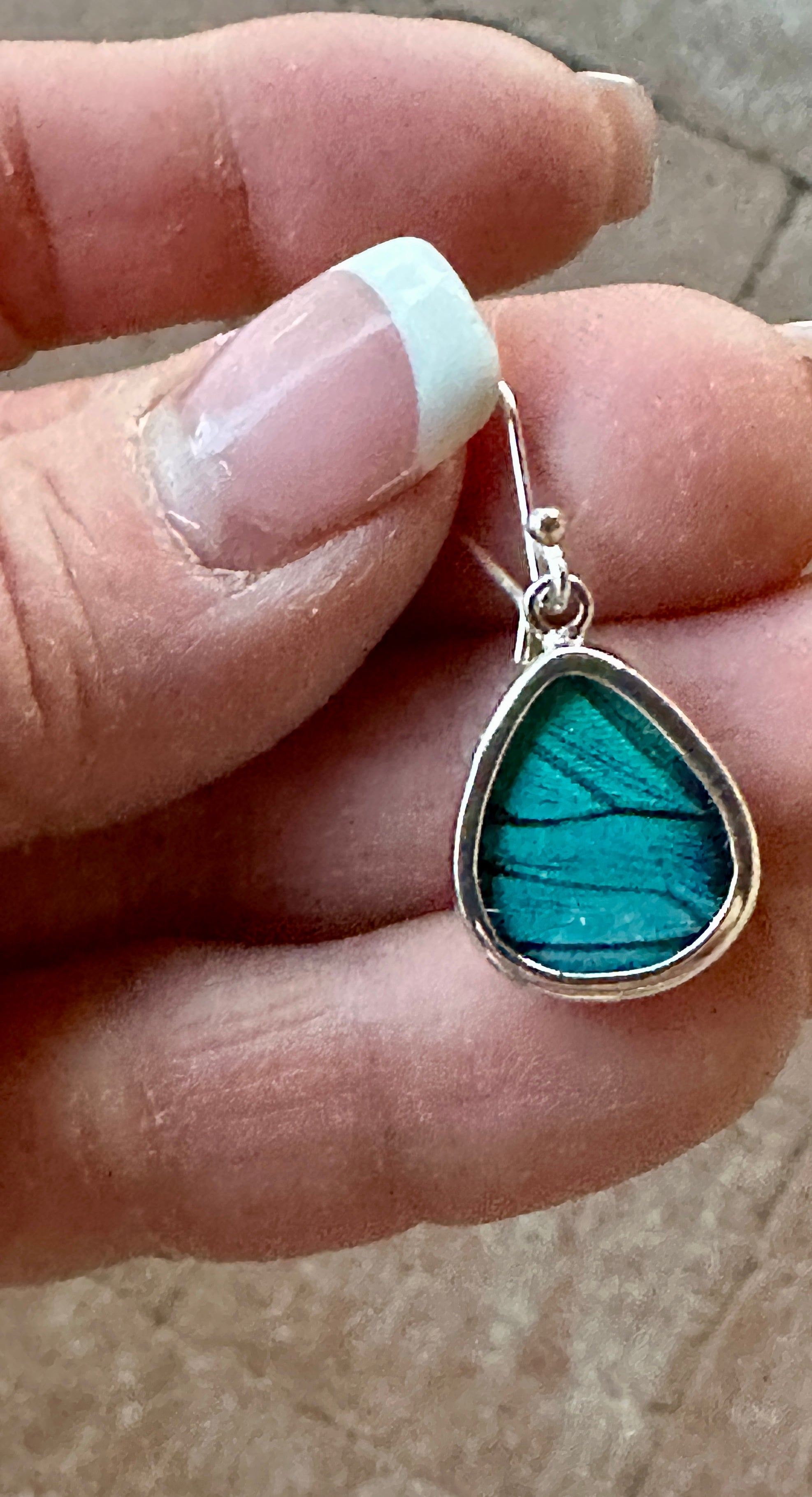 Prepona Blue Butterfly Dangle Earrings