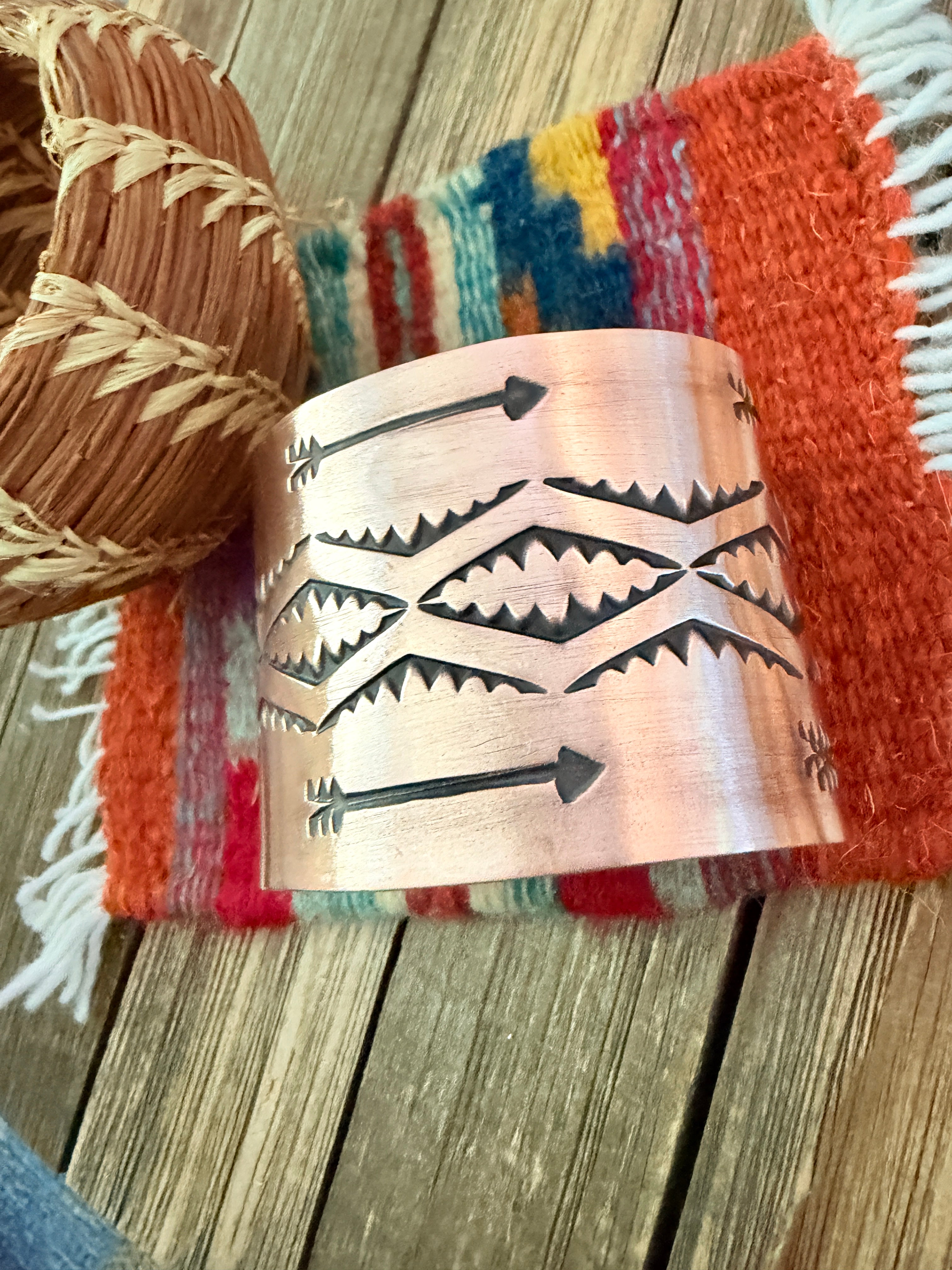Handcrafted Copper Cuff Bracelet by Elvira Bill