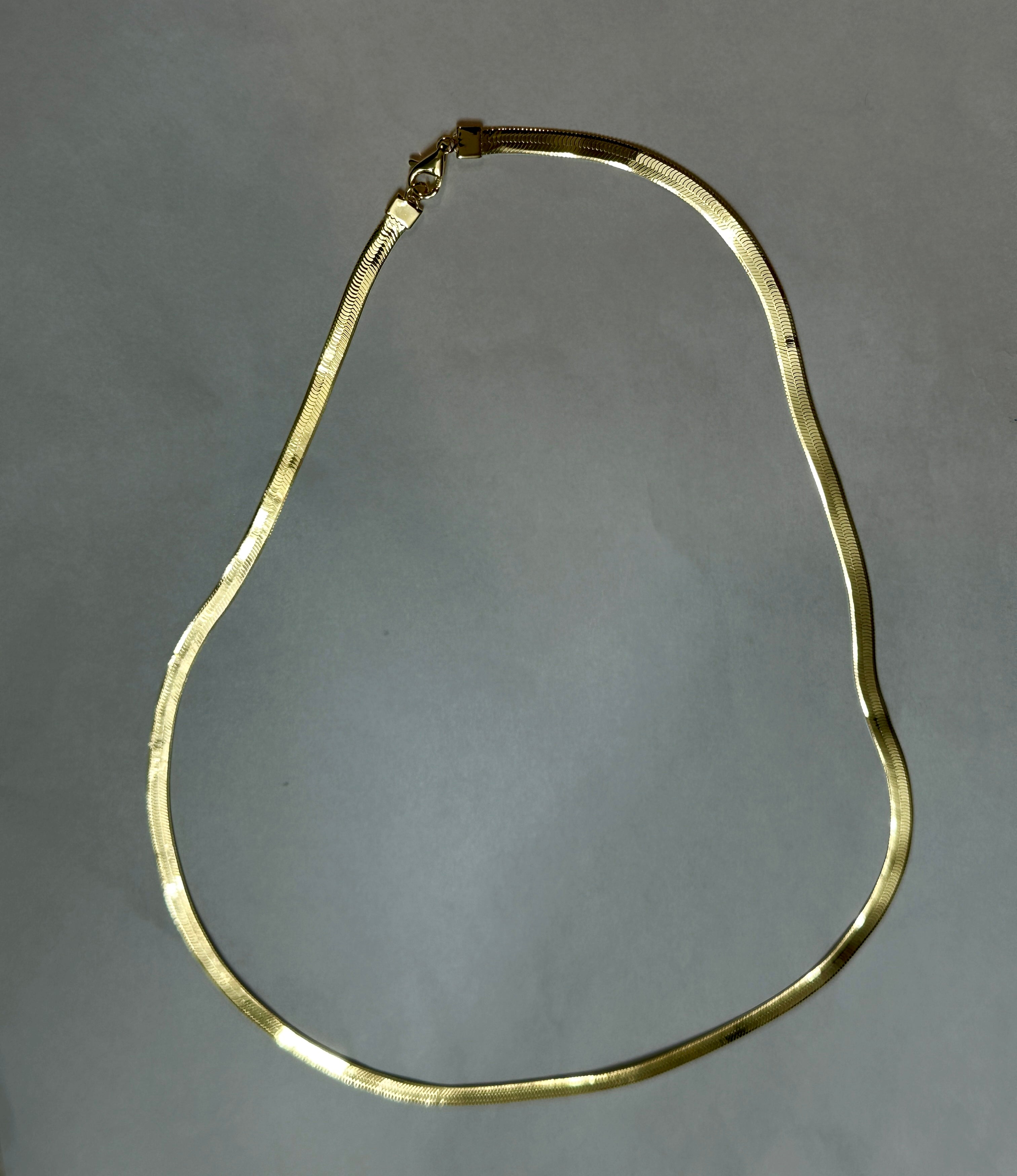 Sterling Silver 14k Gold Plated Herringbone Chain 20”