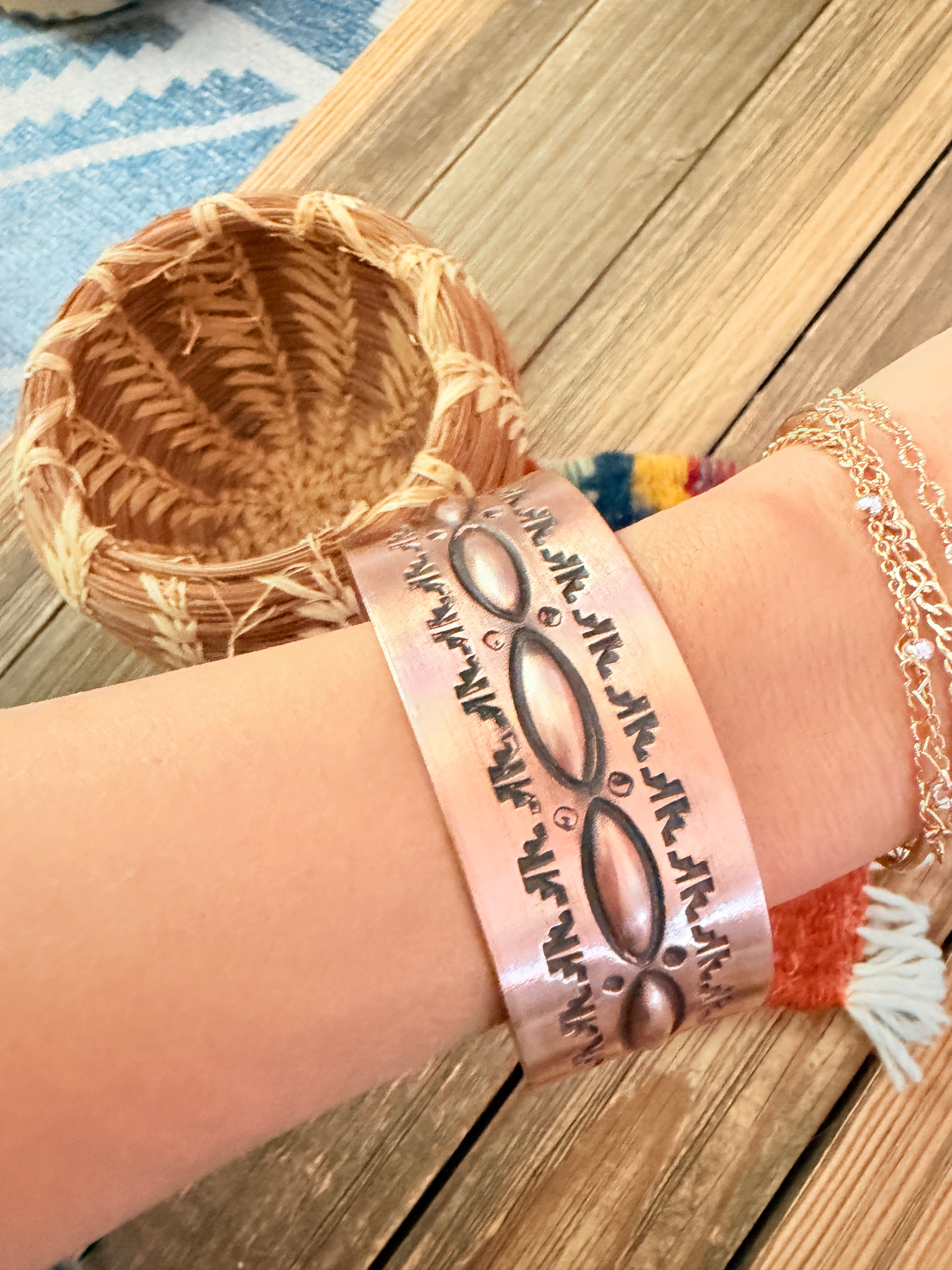 Handcrafted Copper Cuff Bracelet by Elvira Bill